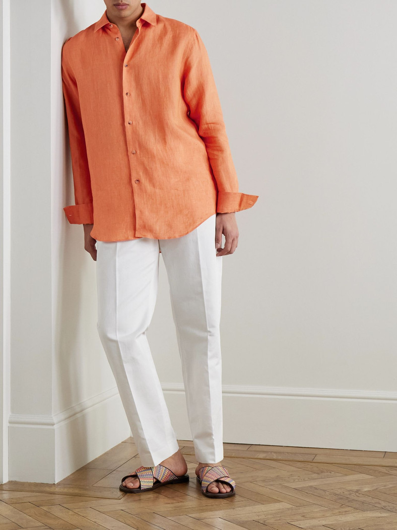 Paul Smith Linen Shirt Orange outlook