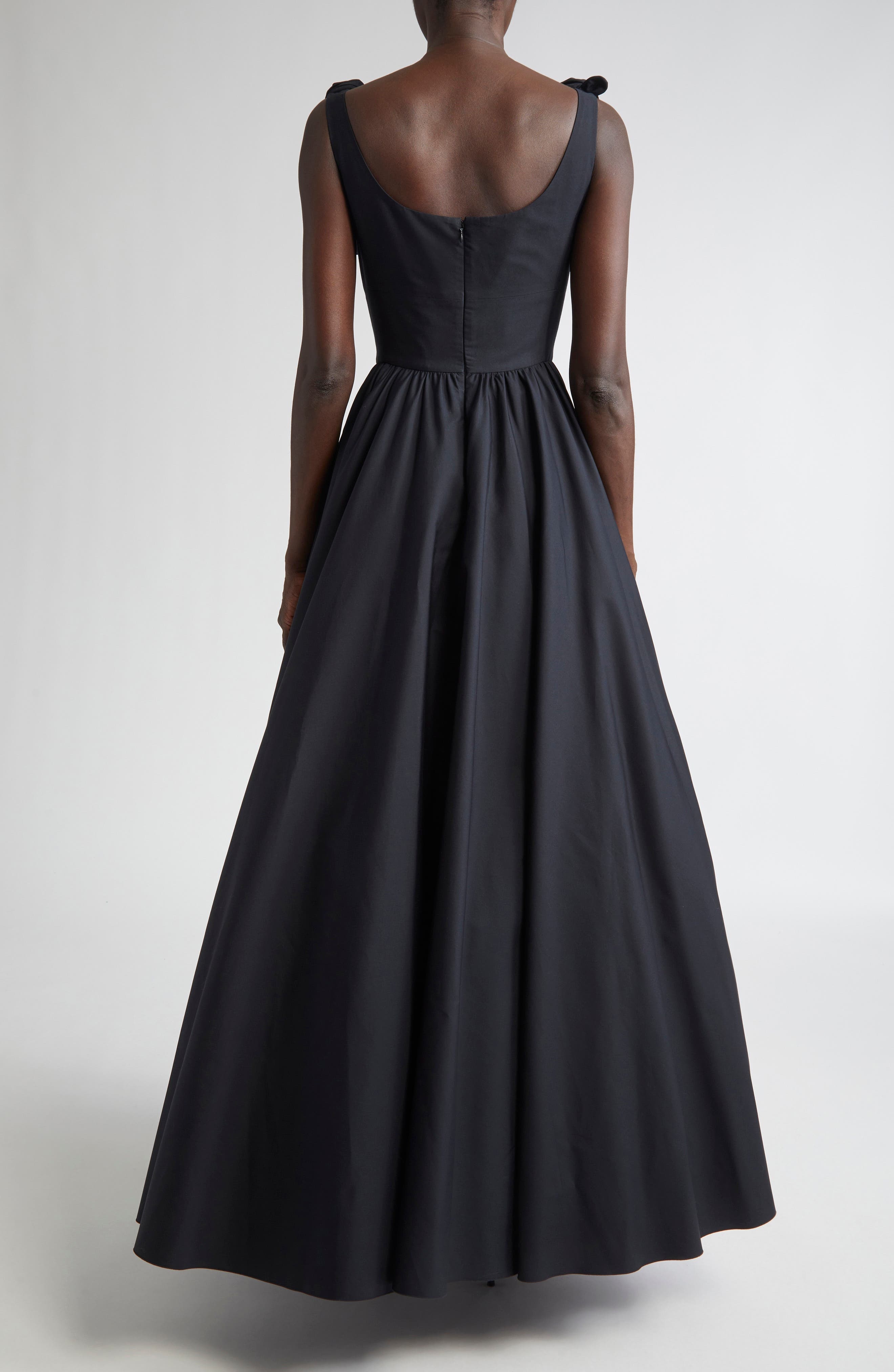 Giambattista Valli Rose Trim Fit & Flare Dress in Black at Nordstrom - 2