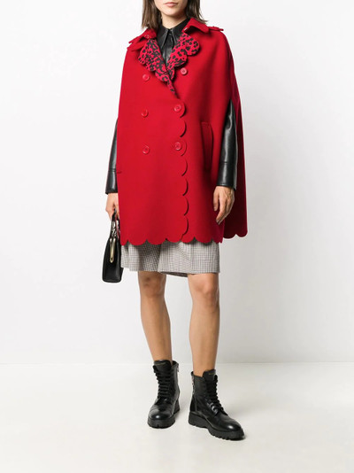 REDValentino scalloped edge cape outlook