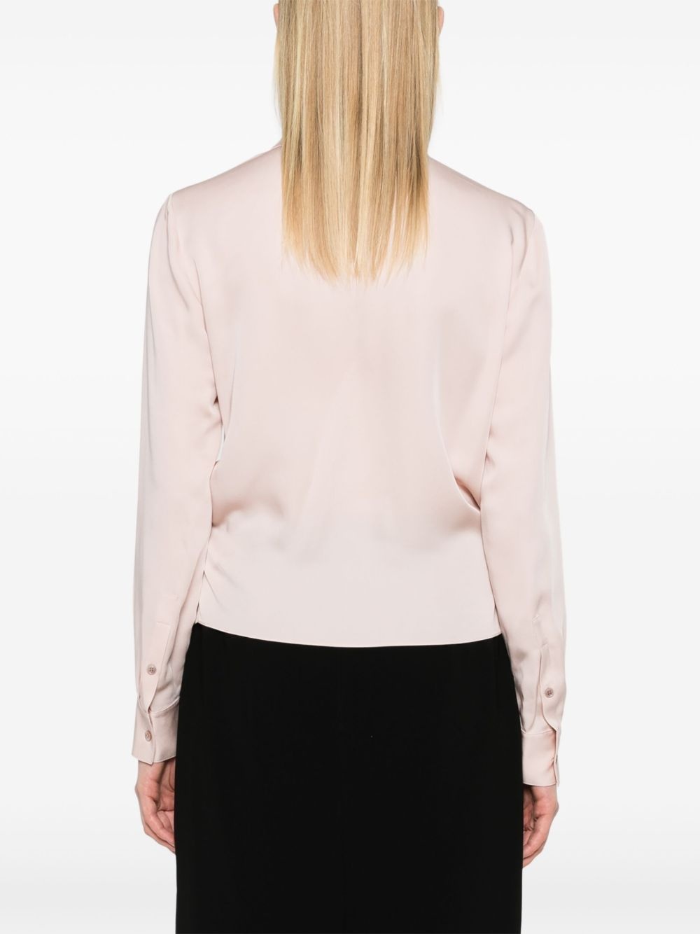peak lapel wrap blouse - 4
