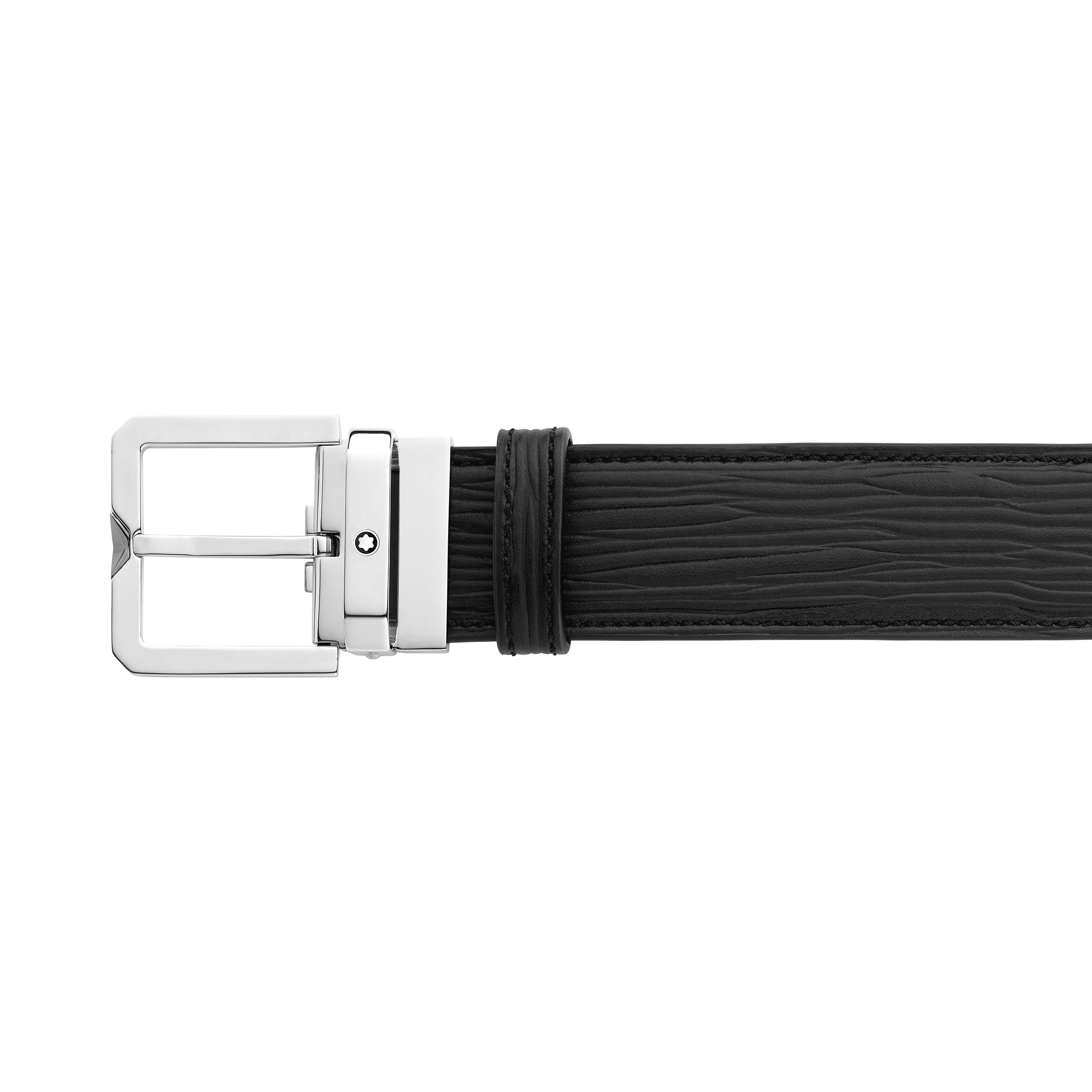 Black 35 mm leather belt - 3