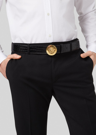 VERSACE Mock Croc Palazzo Leather Belt outlook