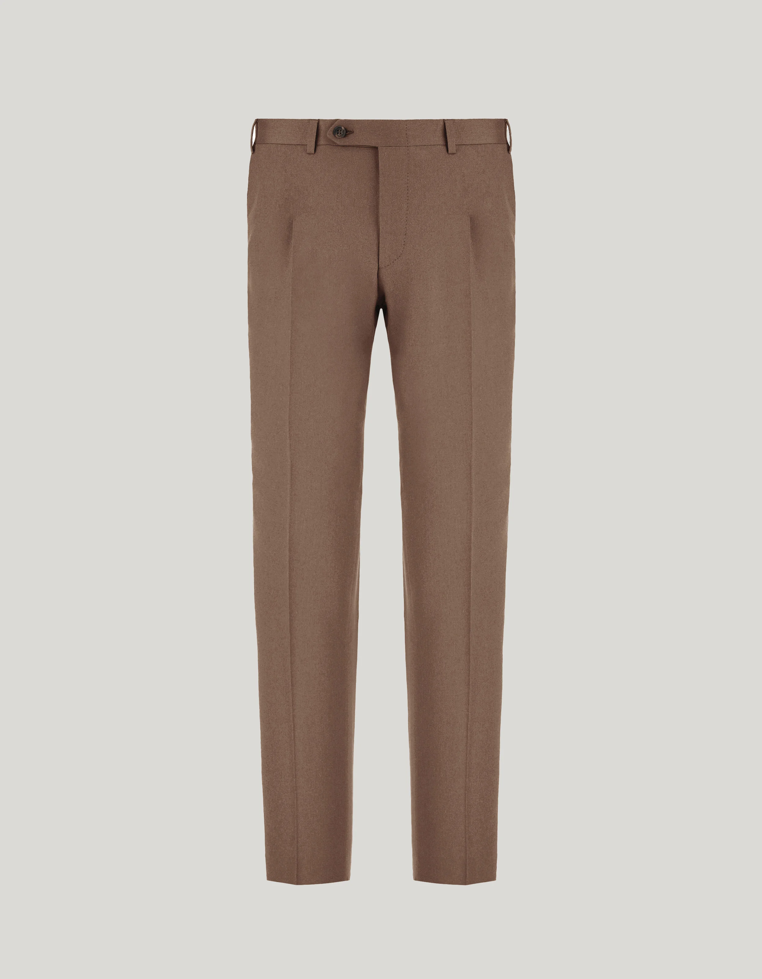 WALNUT CANALI TRAVEL WOOL FLANNEL REGULAR-FIT PANTS - 1