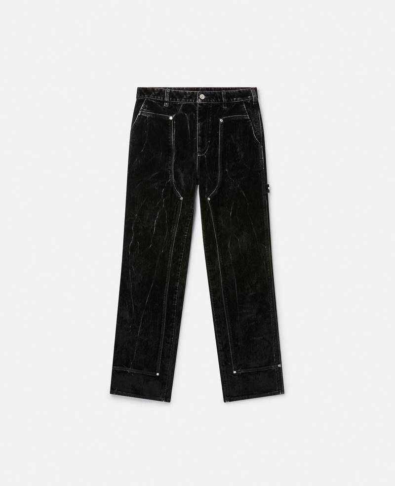 Straight Leg Velvet Jeans 1