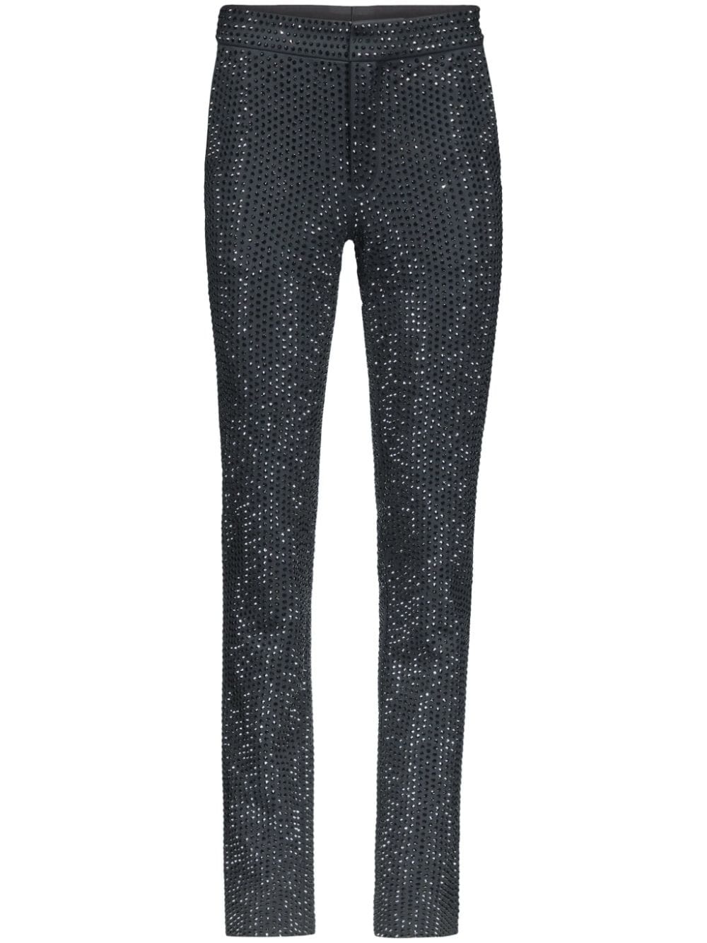 crystal-embellished tuxedo trousers - 1