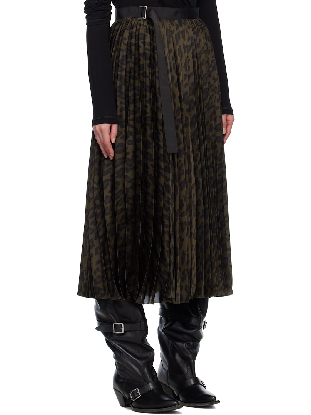 Brown Leopard Print Maxi Skirt - 2