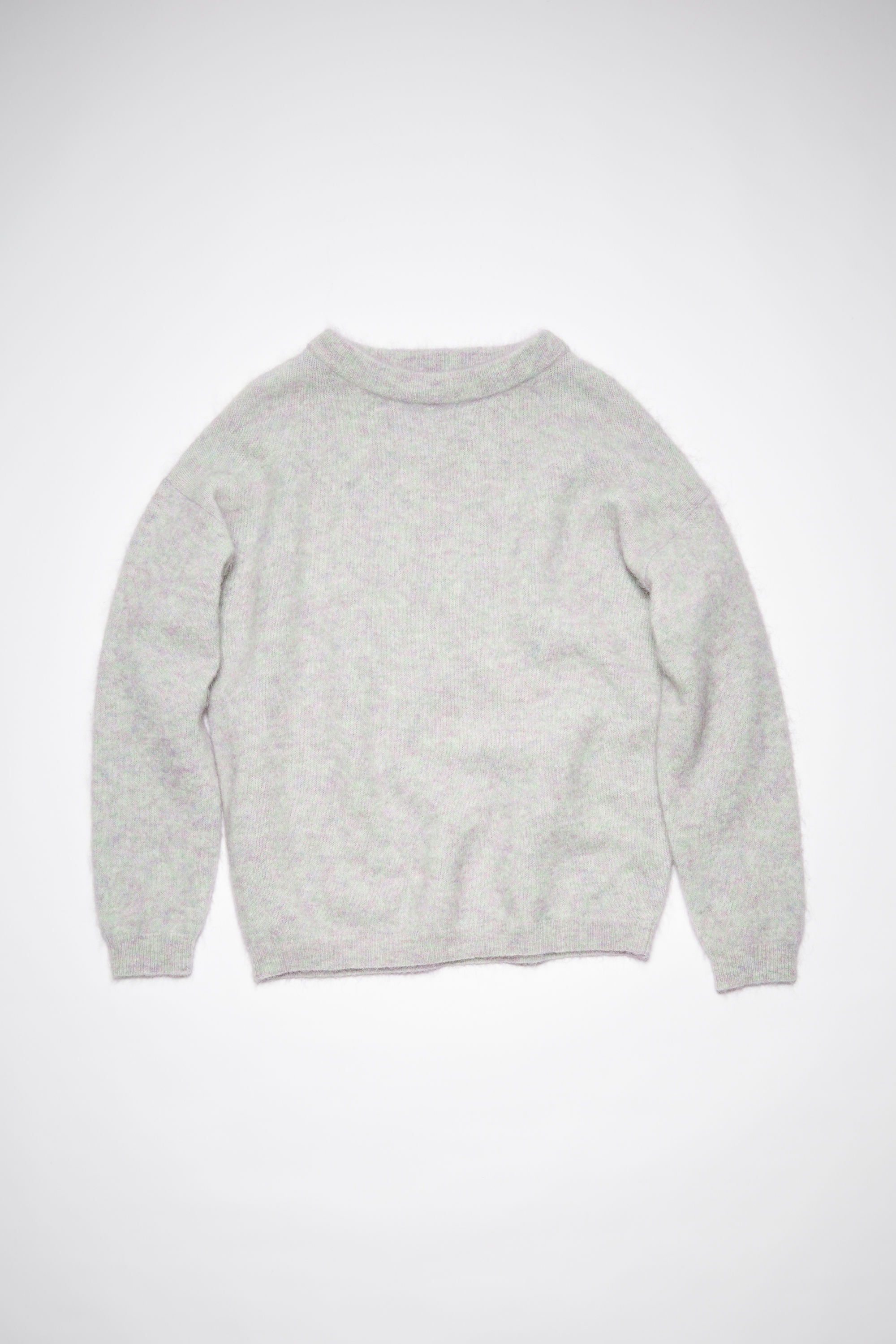 Crew neck jumper - Soft green melange - 1