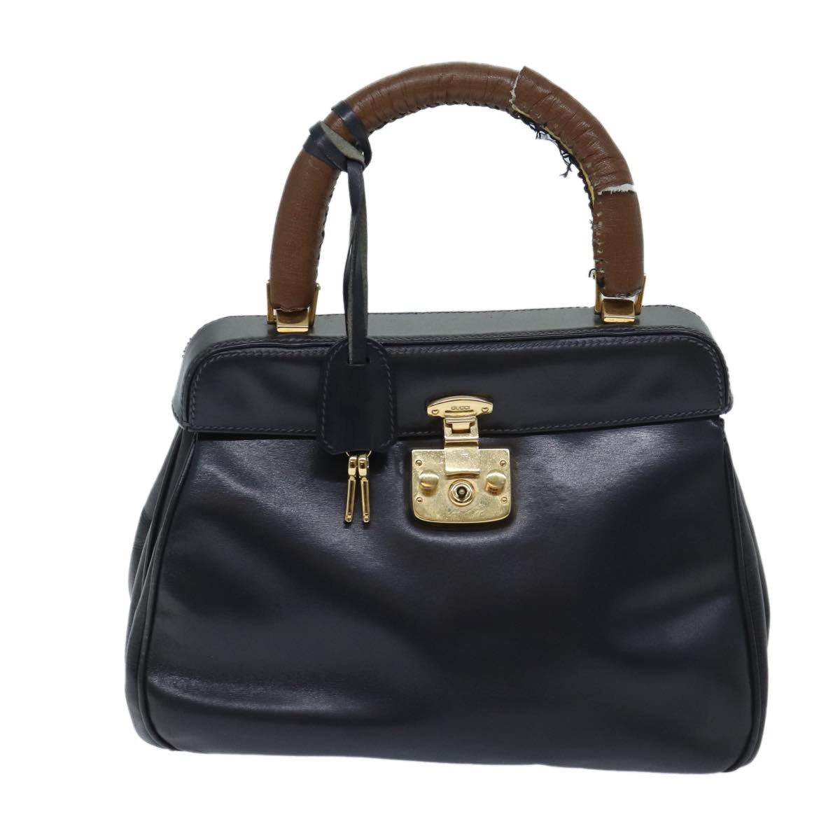 GUCCI Ready Lock Hand Bag Leather Navy 000 406 000 406 - 13