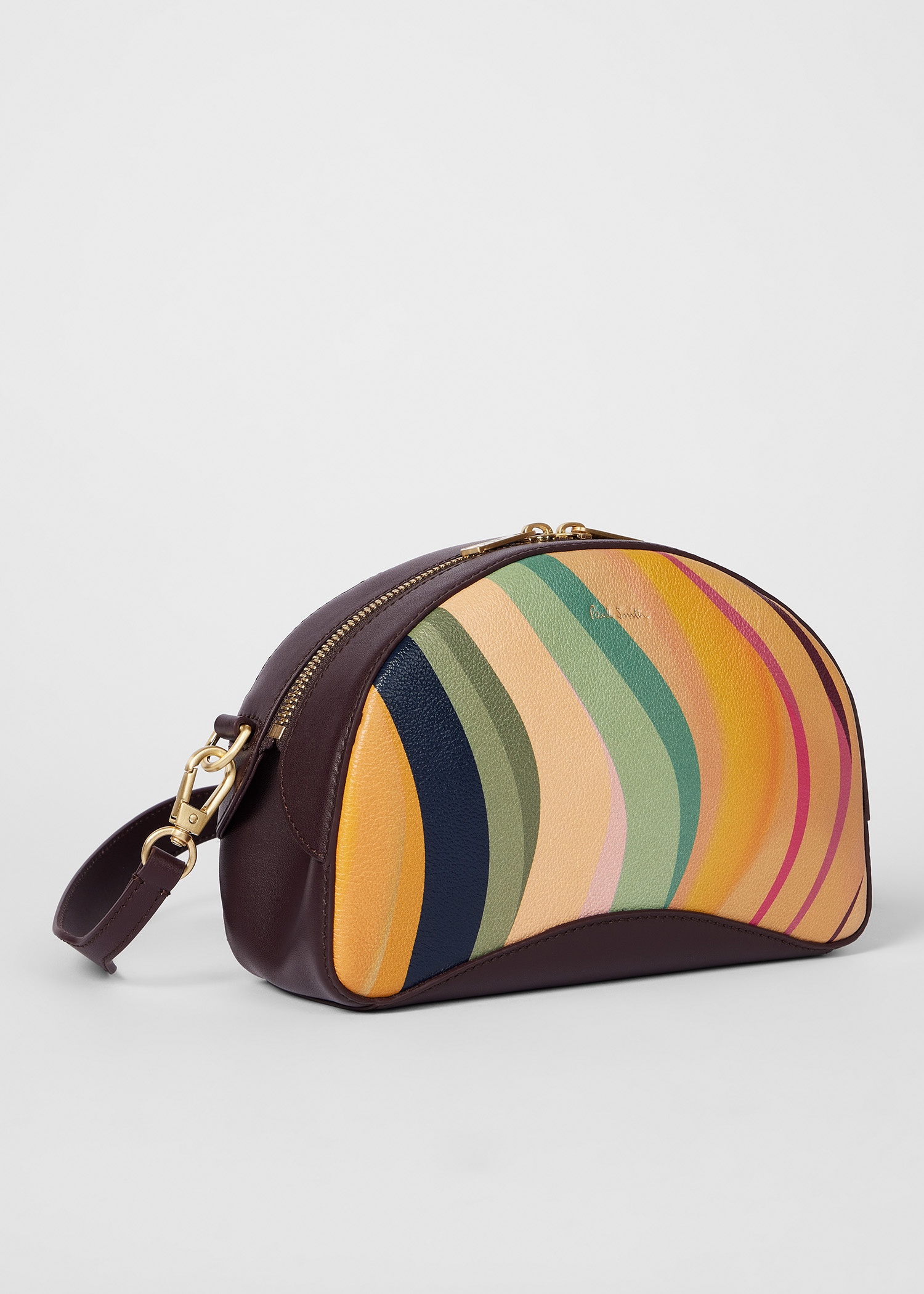 Women's 'Dusky Swirl' Leather Curved Camera Bag - 2