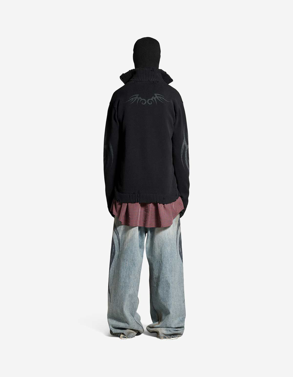 Balenciaga Black Y2K Zip-Up Cardigan - 4