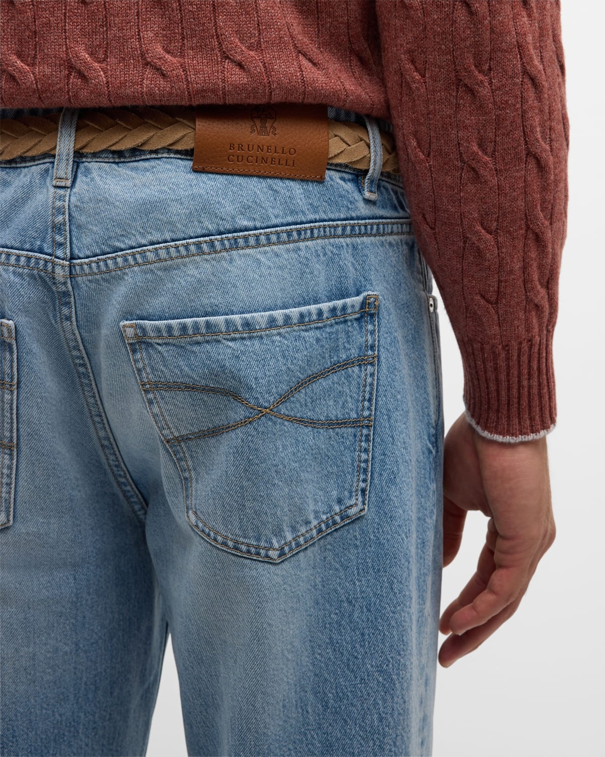 Men's Slim Light-Wash Denim Jeans - 8