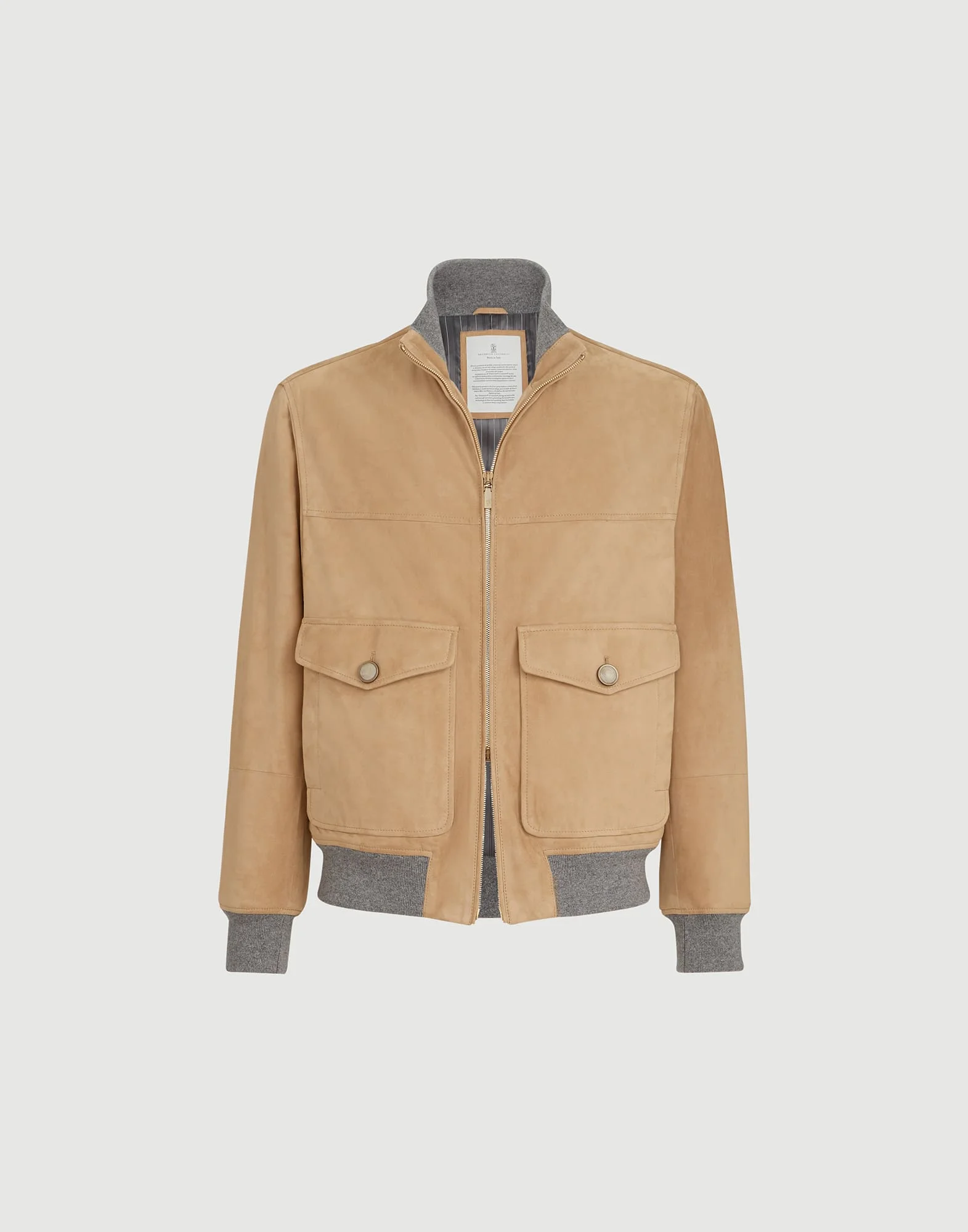 Suede bomber jacket with Thermore® padding - 1