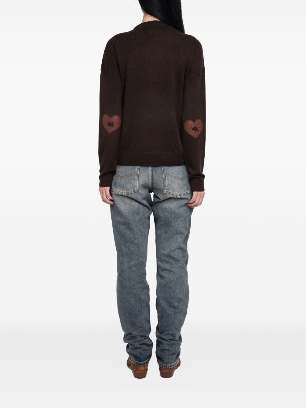 Cici heart-patch sweater - 3