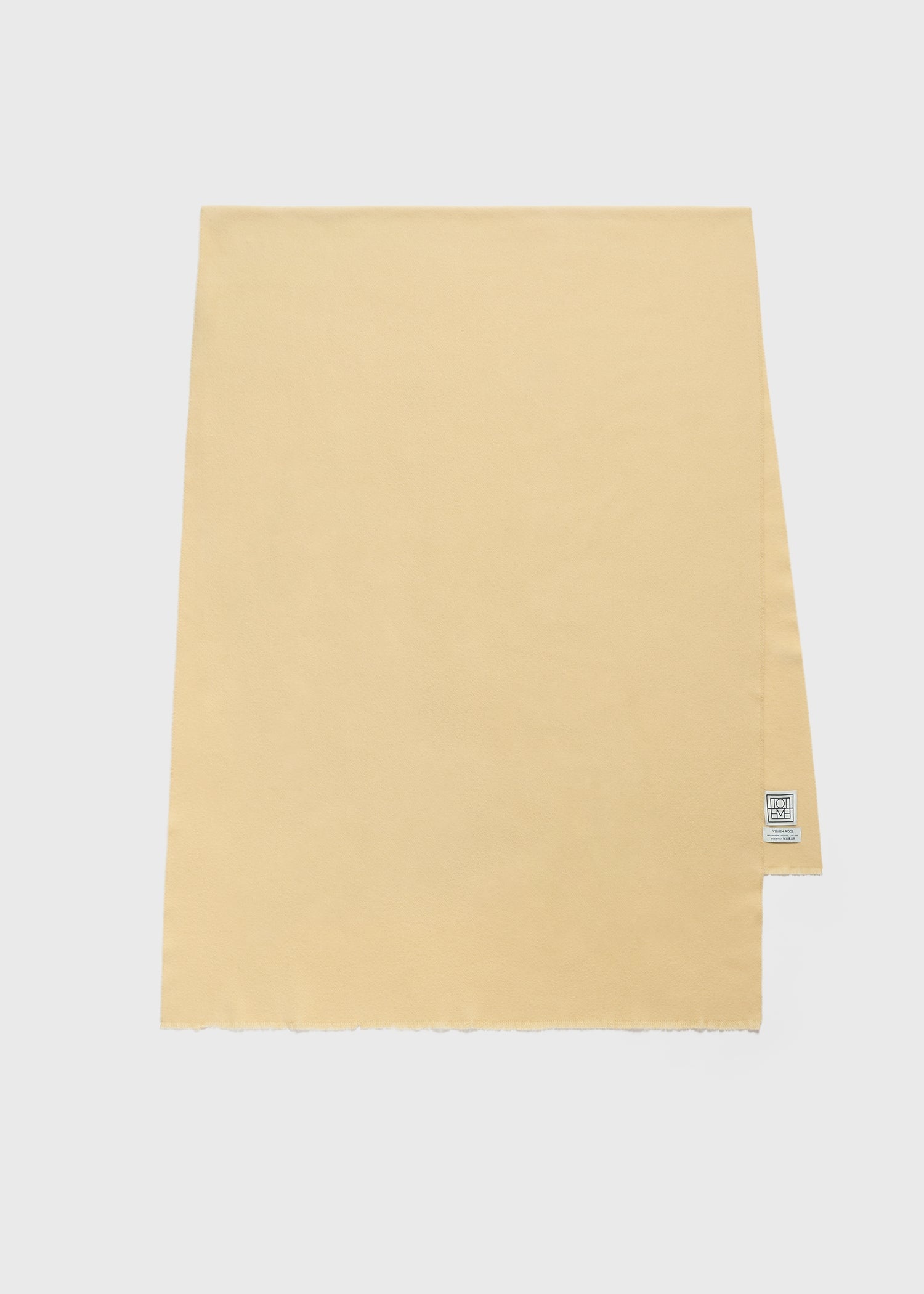Wide classic wool scarf soft yellow - 6