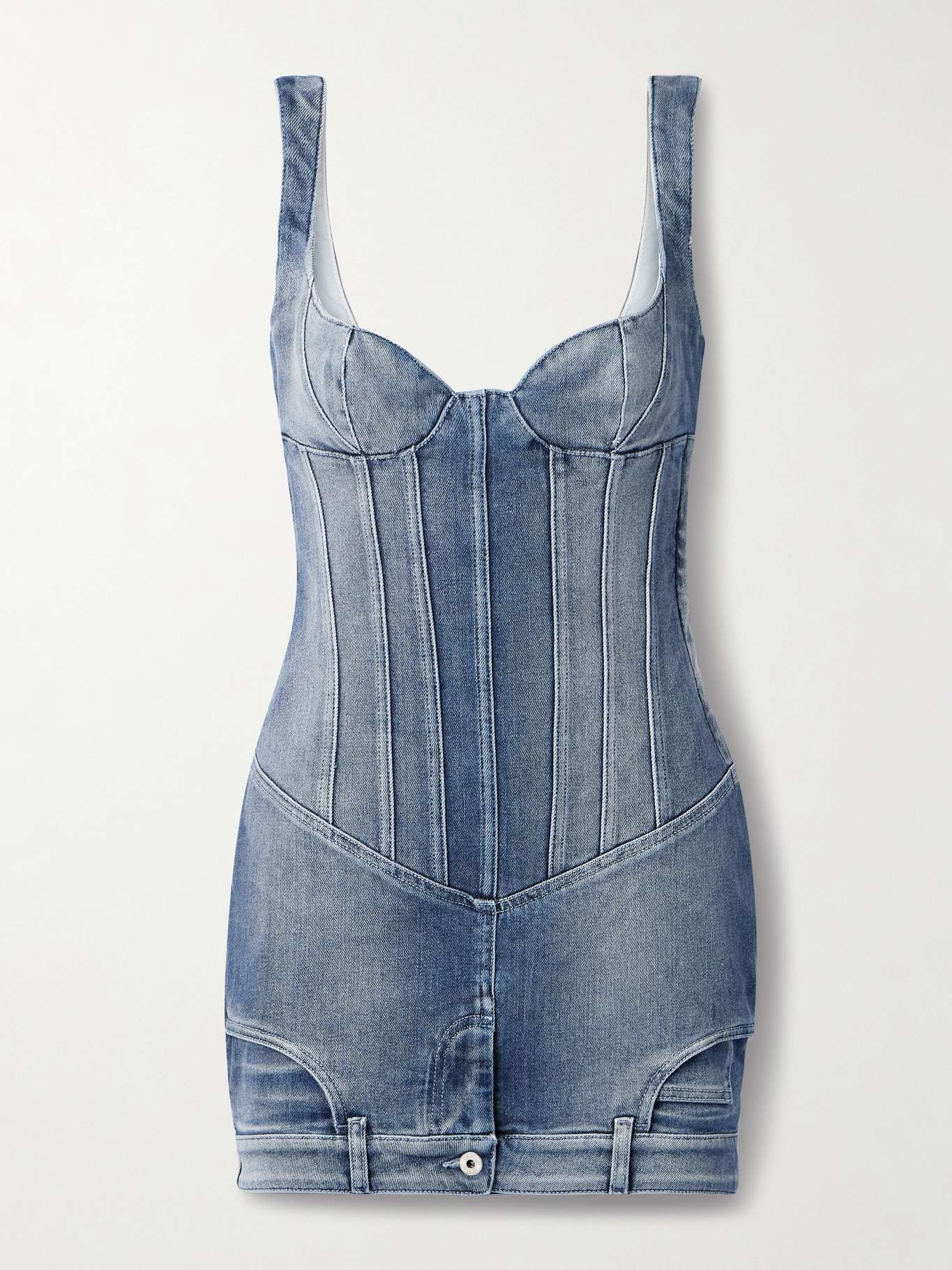 Denim bustier mini dress - 1