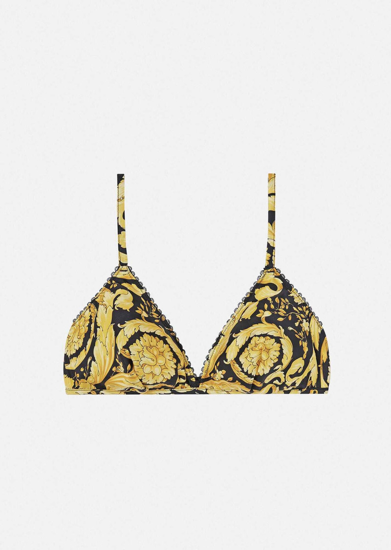 Barocco Print Silk Bralette 1