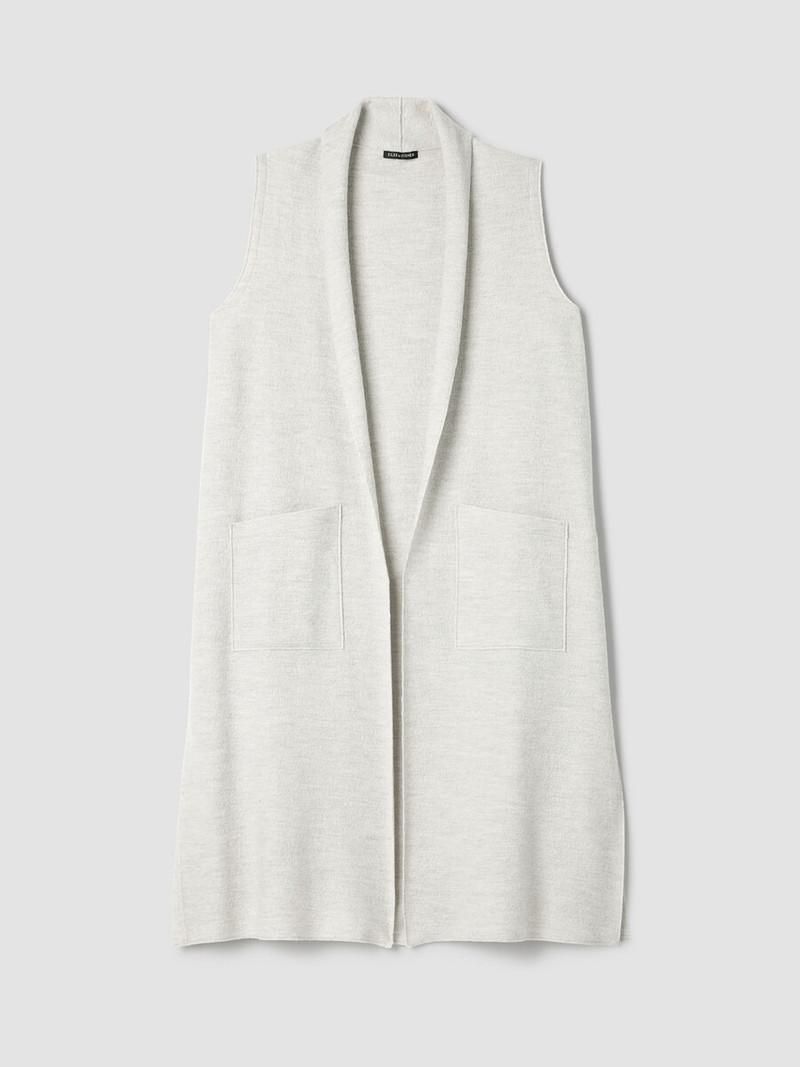 Lightweight Boiled Wool Shawl Collar Vest in Regenerative Wool 1