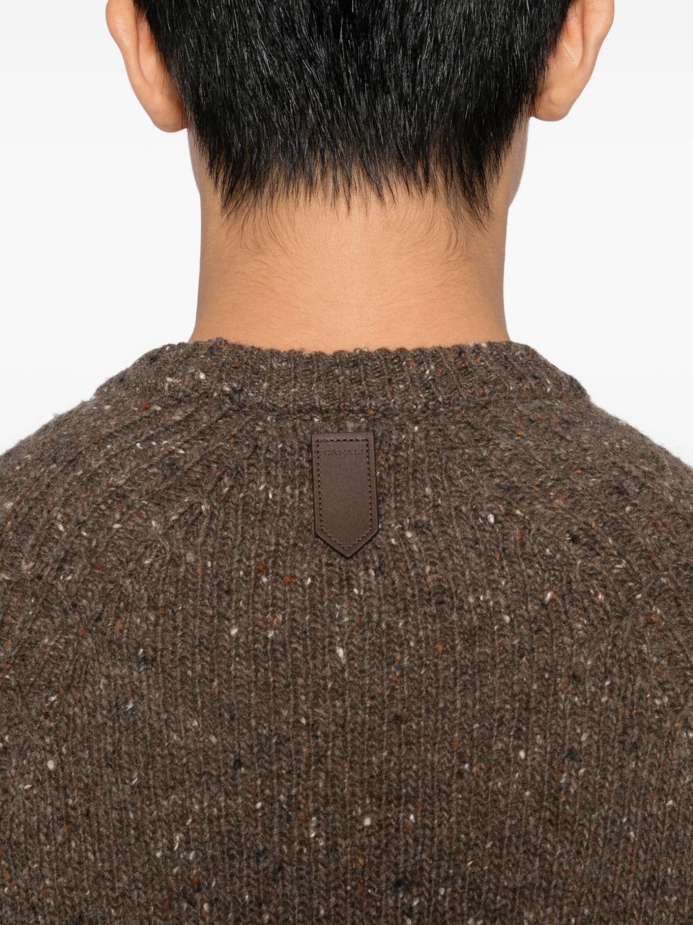 speckled crew-neck sweater - 5