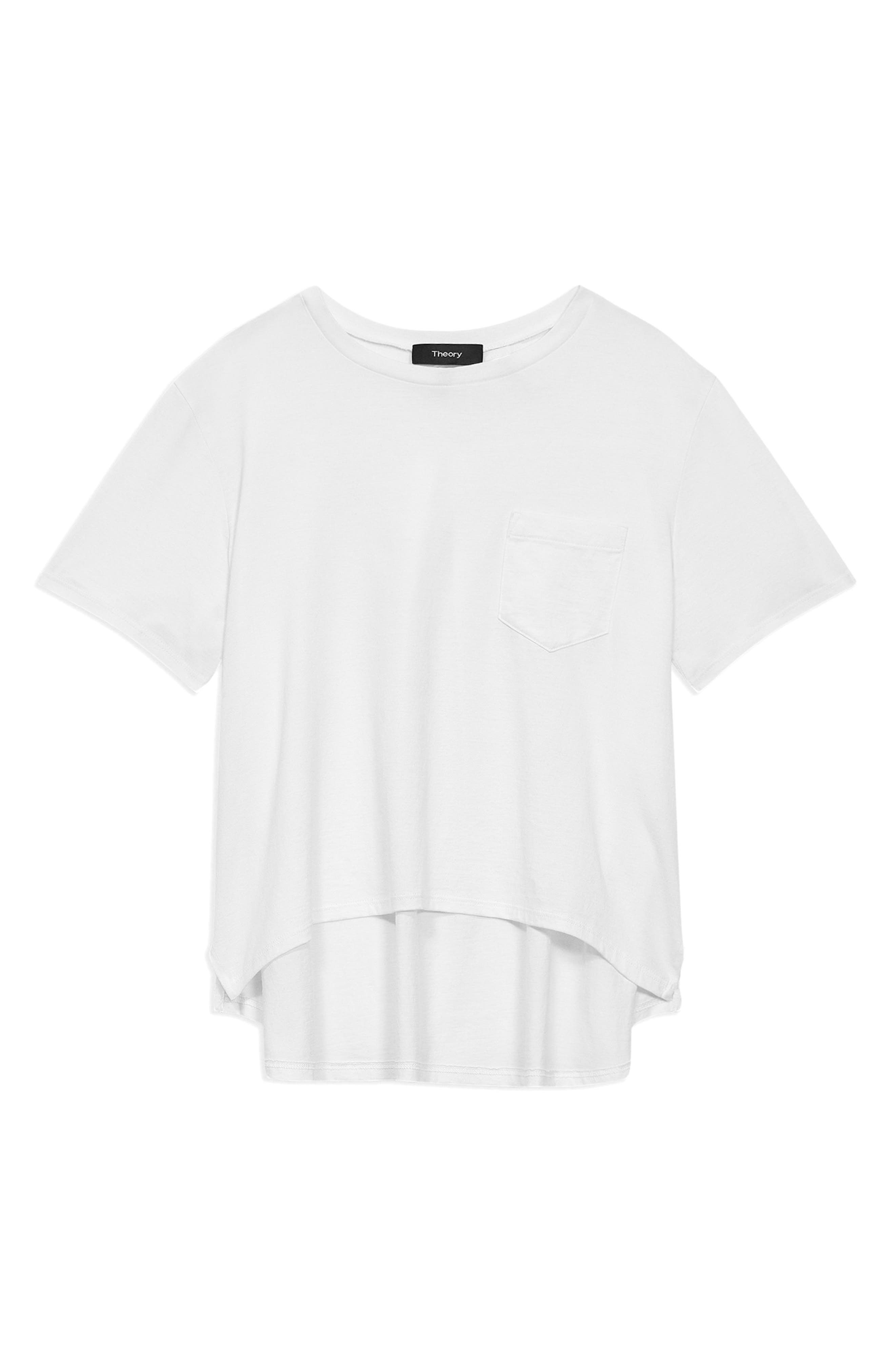 Theory Easy Apex High-Low Pocket T-Shirt in White at Nordstrom - 4