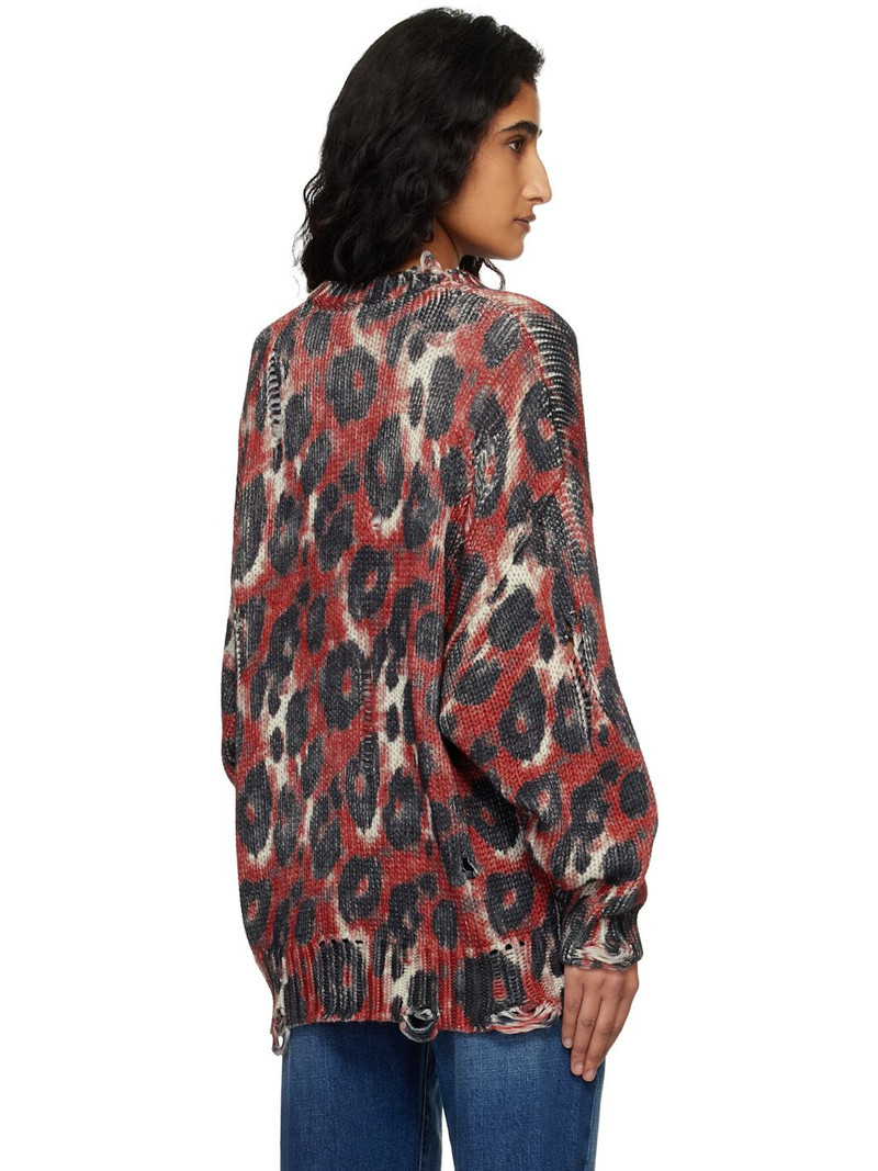 Red & Black Printed Oversized Sweater 3