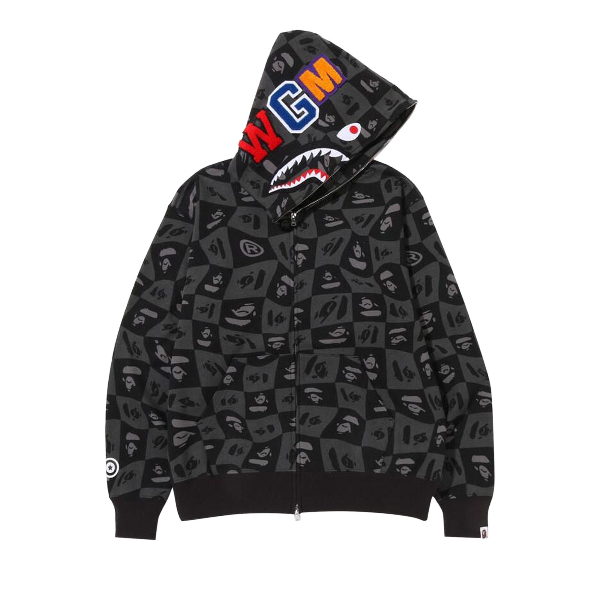 A BATHING APE® BAPE Distortion Shark Relaxed Fit Full Zip