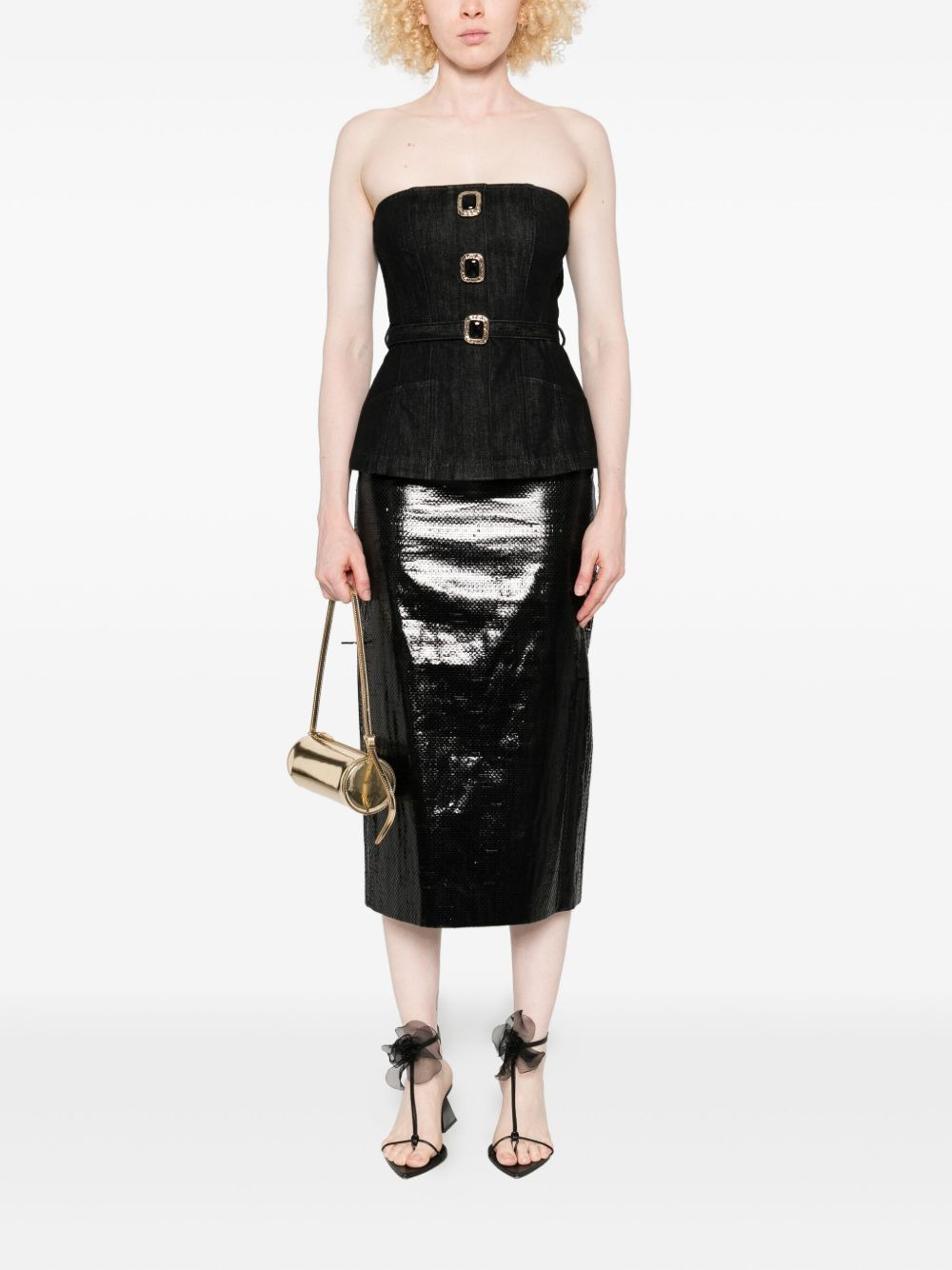belted-embellished top - 2