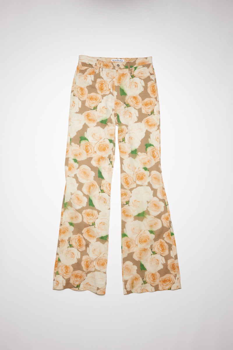 Rose print trousers - Peach orange 1