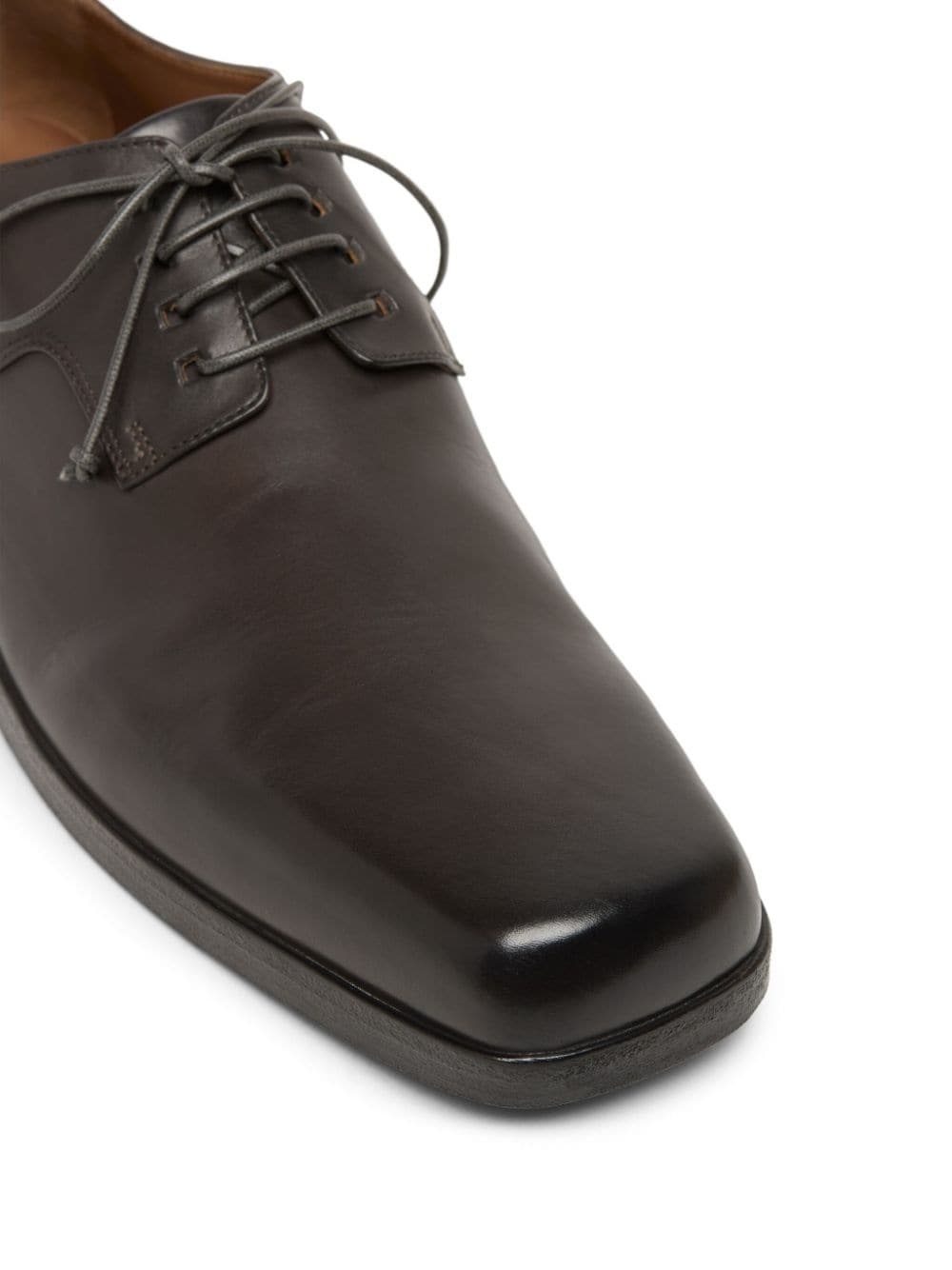 square-toe leather derby shoes - 4