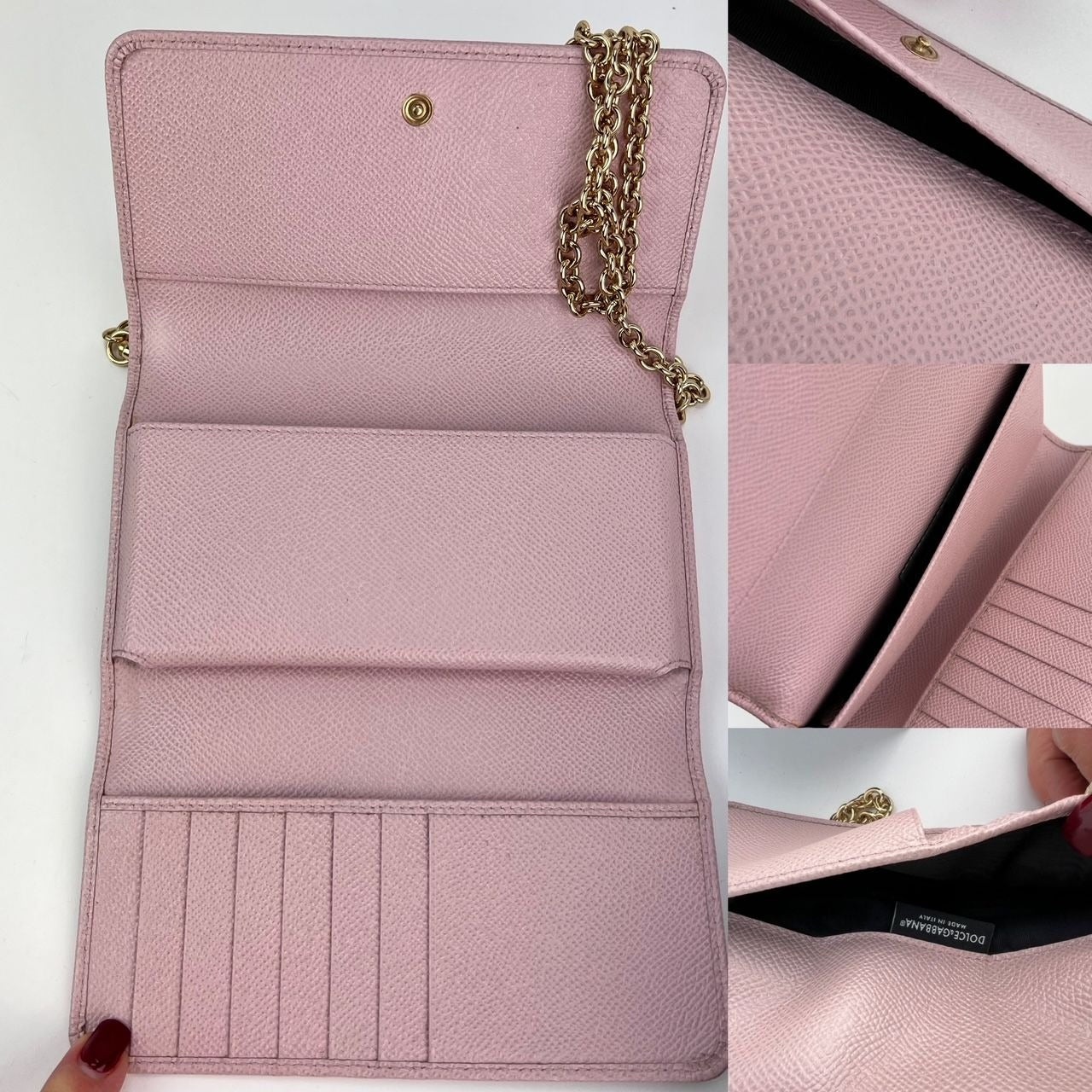 Dolce Gabbana - Dolce Gabbana Phone Bag St Dauphine Cartoon Pink Wallet on a Chain Hand Bag - 4