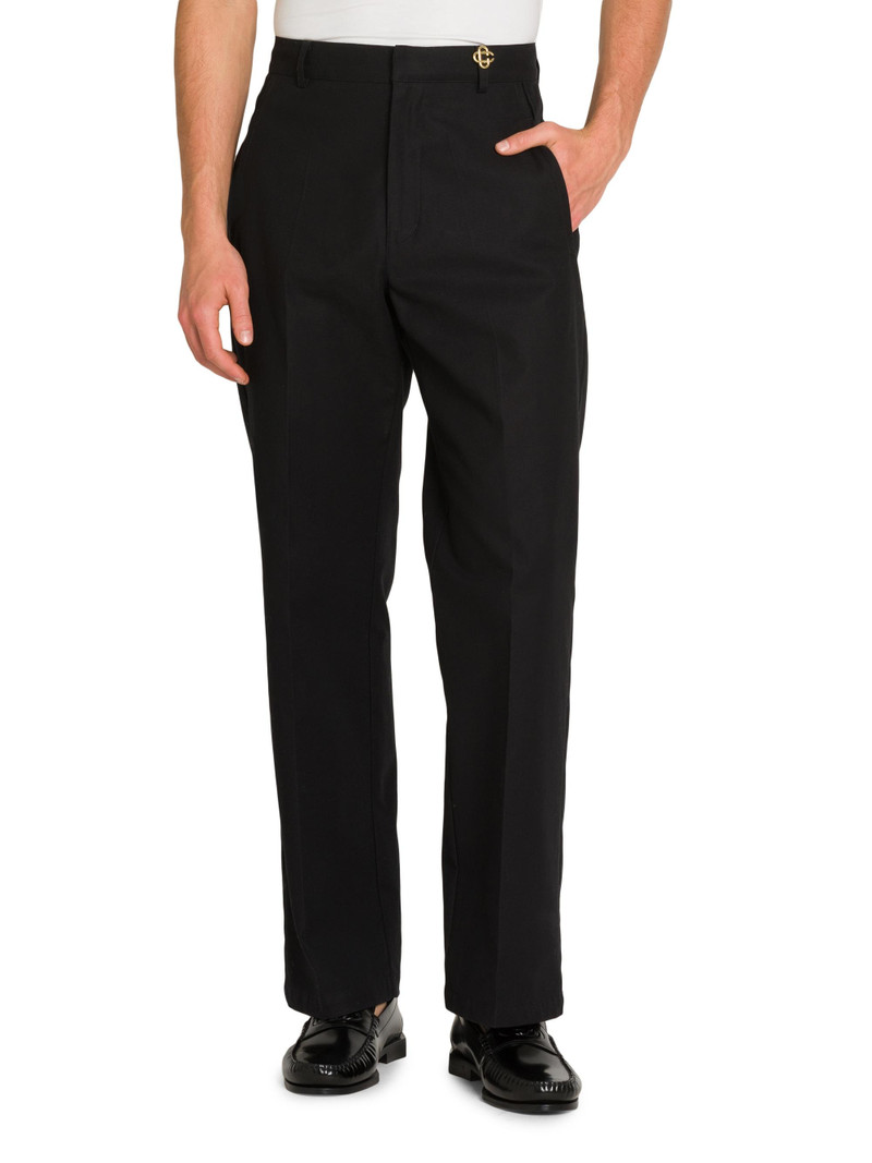 Men's Stretch-Cotton Mid-Rise Straight-Leg Chinos - Black 3