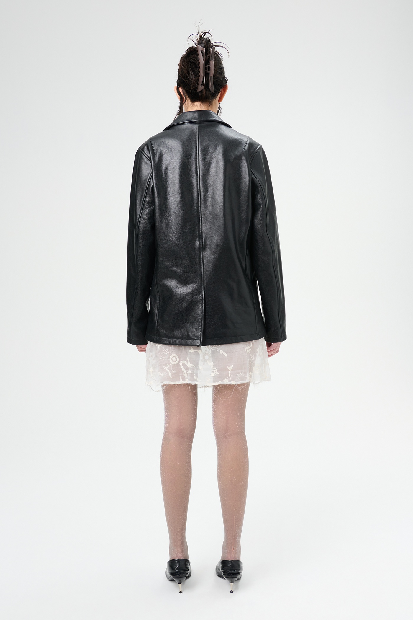 Lane Jacket Heavy Grain Black Leather - 7