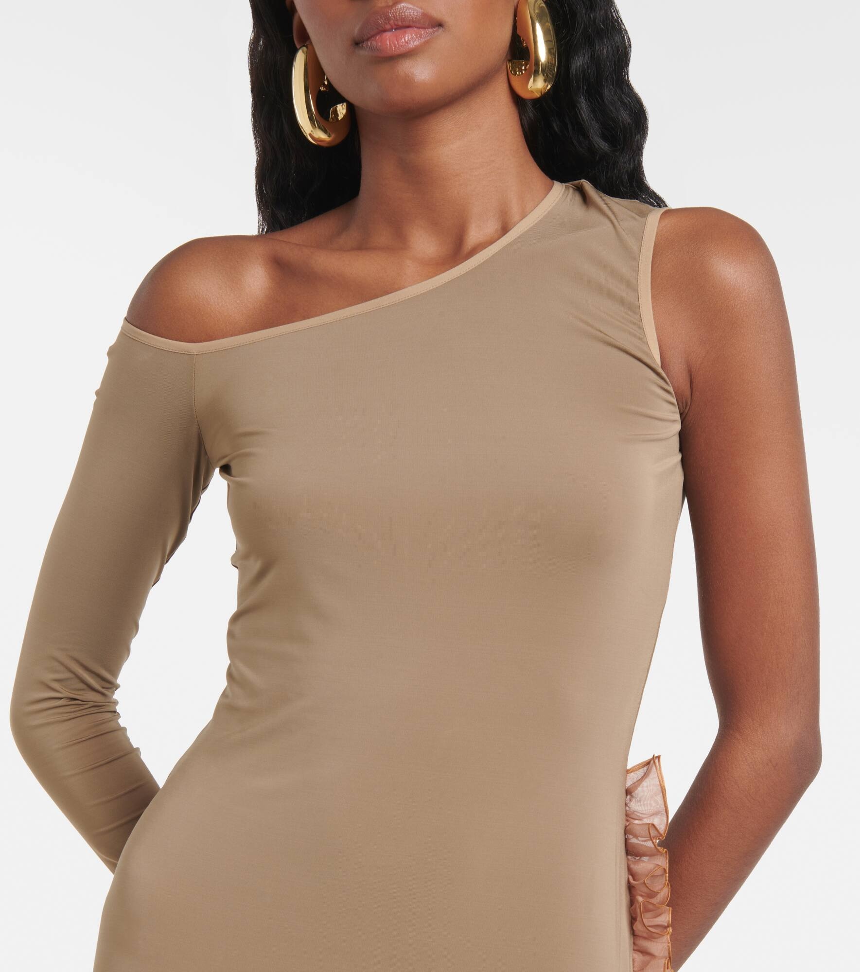 Asymmetric ruffled maxi dress - 4