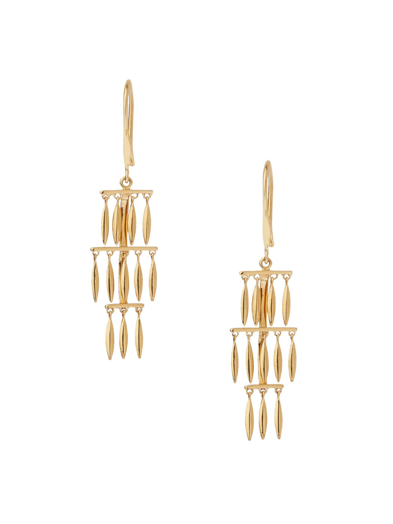 Grass Multi Dewdrops 18K Yellow Gold Drop Earrings 1