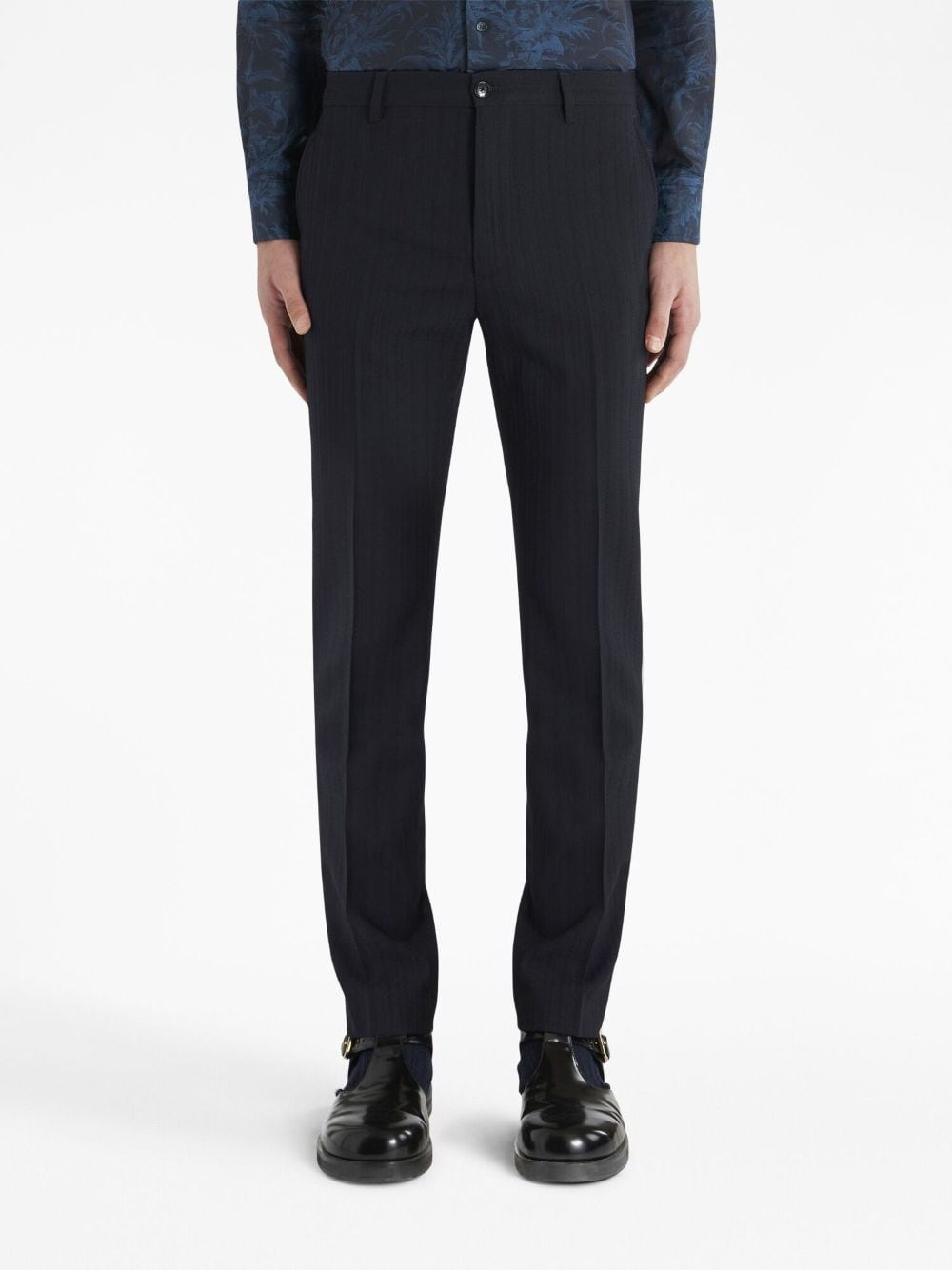 pressed-crease tailored trousers - 3