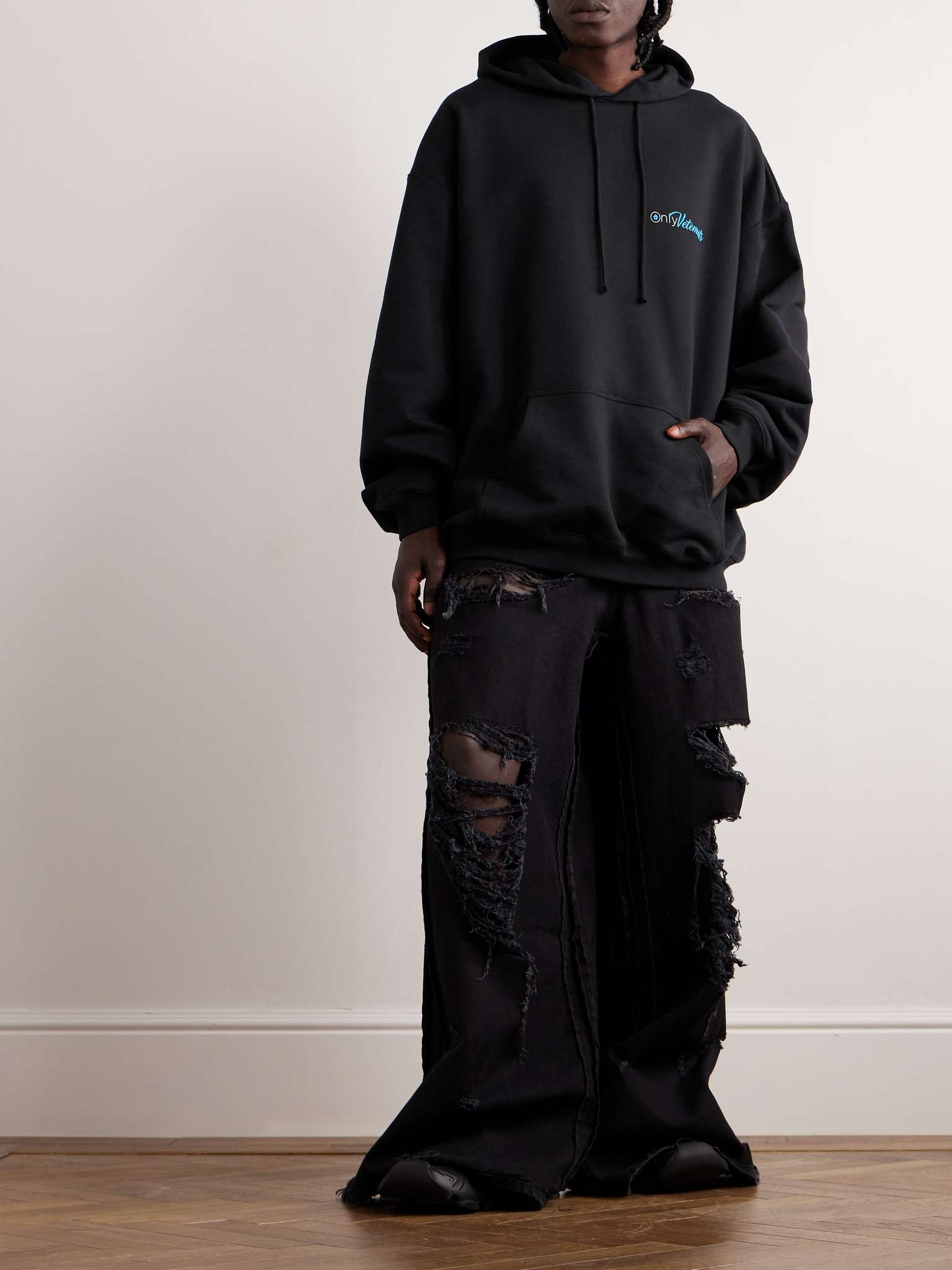 Vetements Oversized Inside-out Hoodie - Black