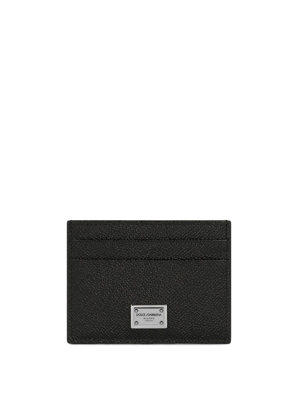 logo-plaque leather cardholder - 1