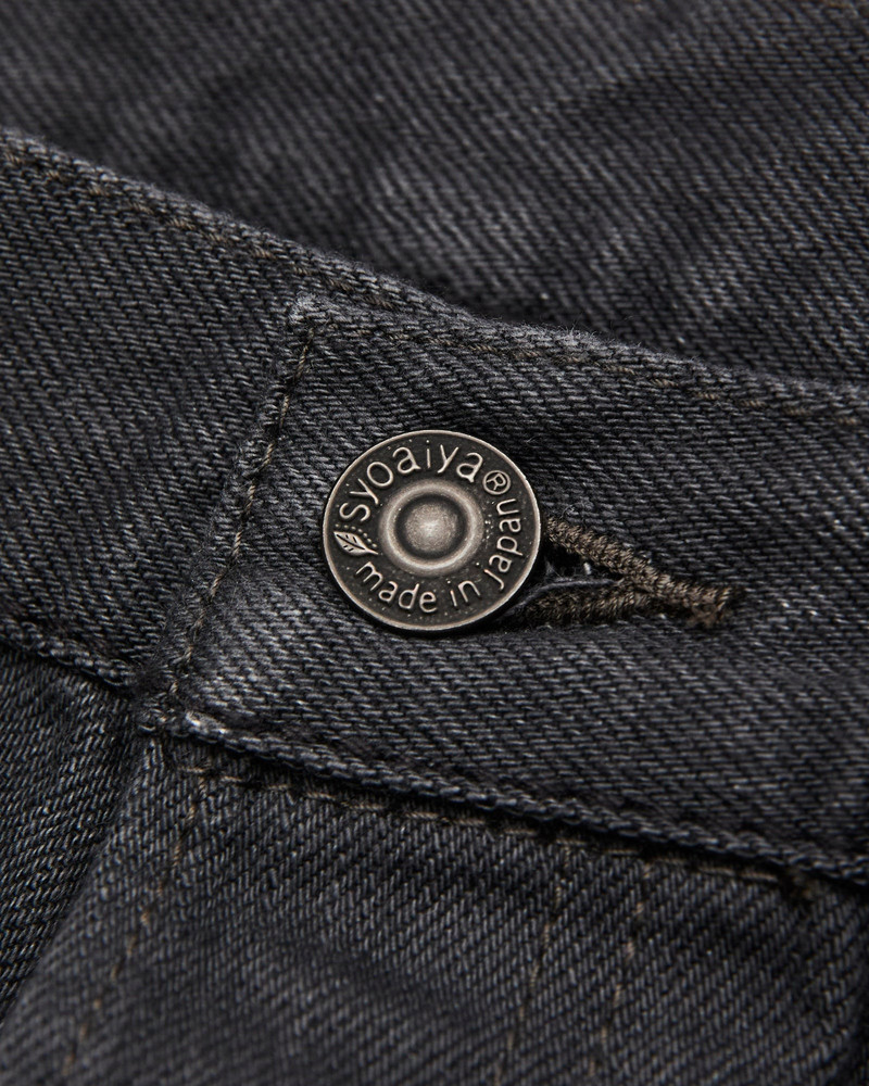 PBJBOW-013-GBK "Moonrock" 14oz Rinsed Selvedge Charcoal Grey Denim - Slim Tapered Fit 7
