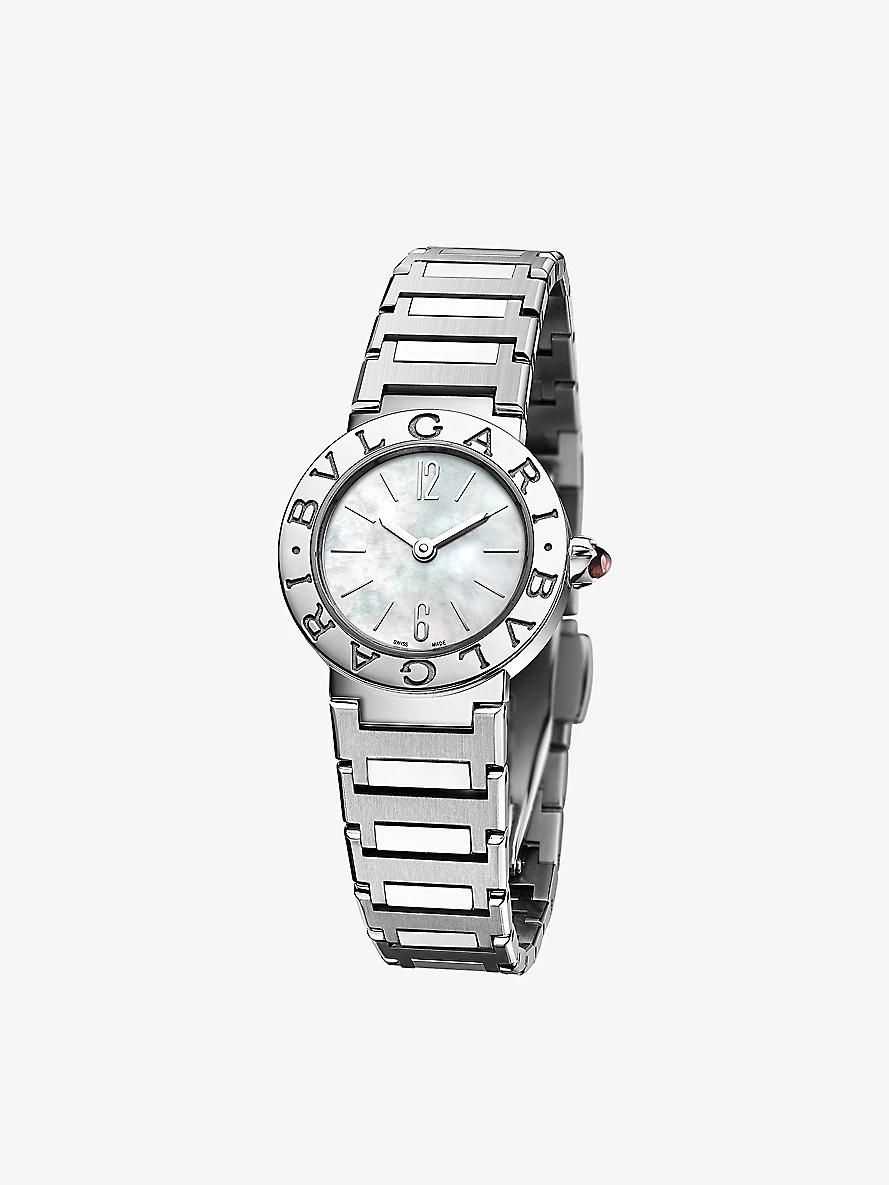 BBL23WSS BVLGARI BVLGARI stainless-steel and 0.196ct brilliant-cut diamond quartz watch - 5