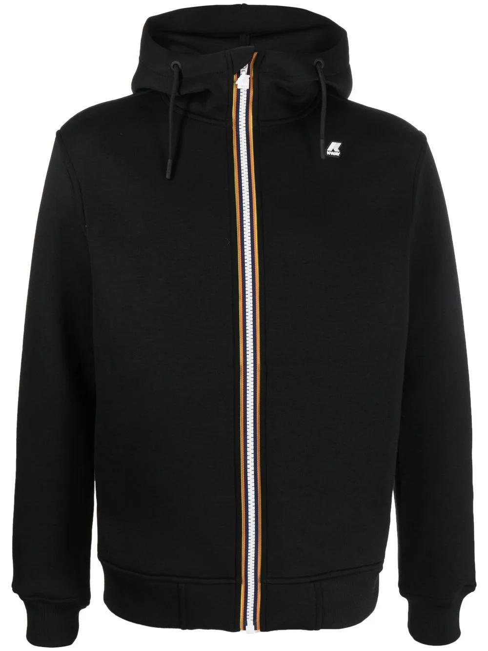 stripe-trim zip-up hoodie - 1