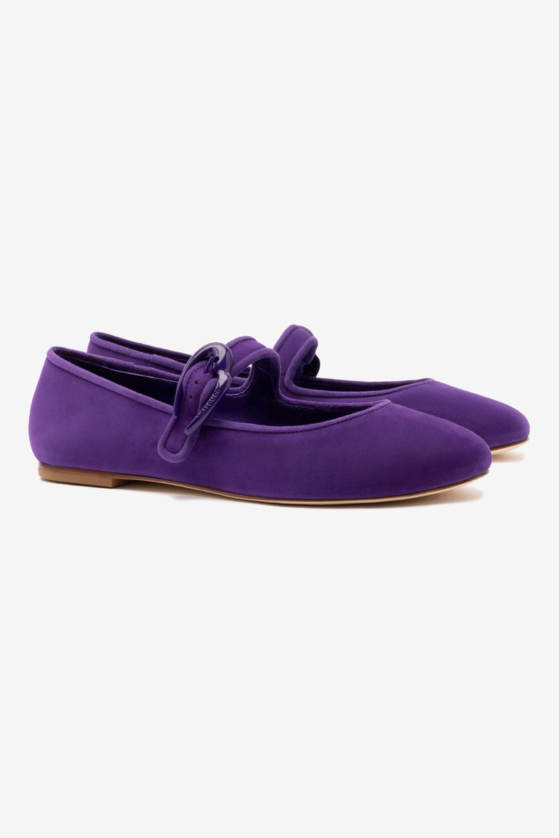 Verona Ballet Flat In Eggplant Suede 3