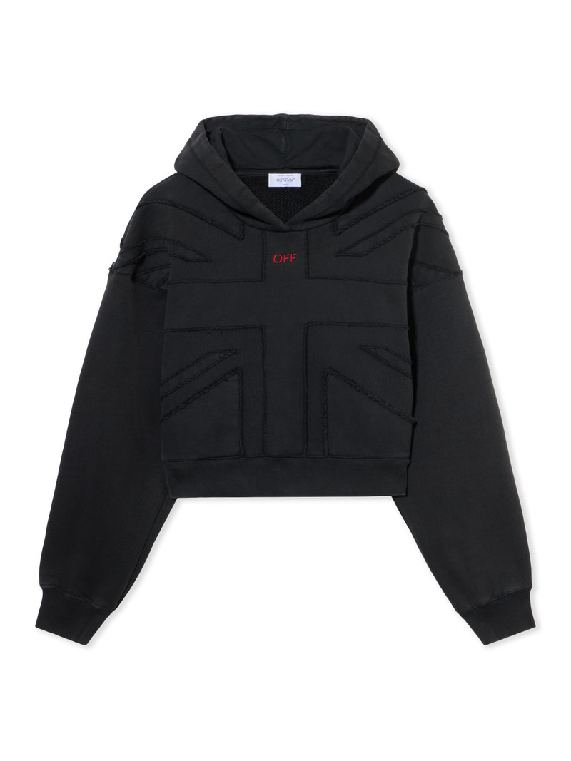 Off-White Union Appliqué Crop Logo Hoodie outlook