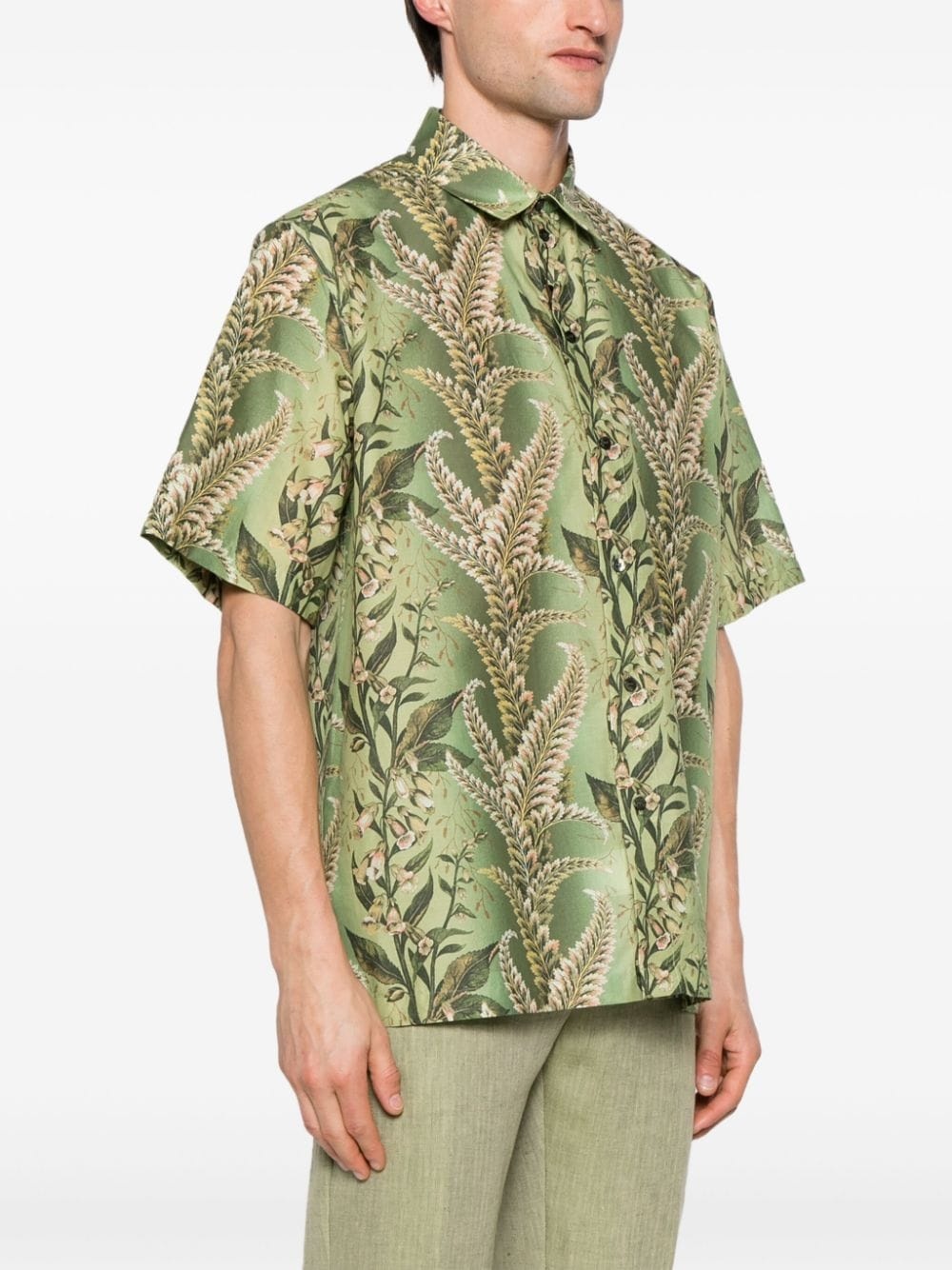 floral-print cotton shirt - 3
