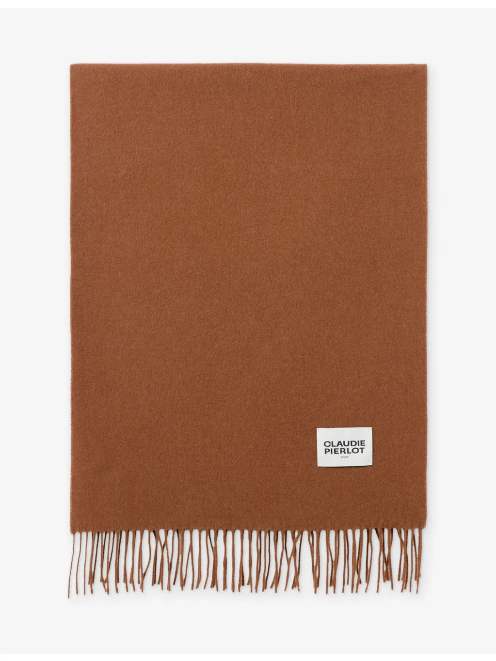 Wide Fringed-Trim Wool Scarf - 1