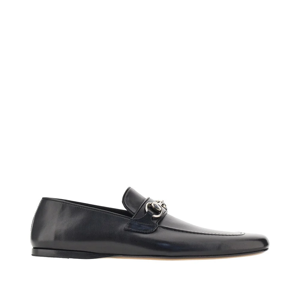 Gucci Leather Loafers with Horsebit Black Men - 1