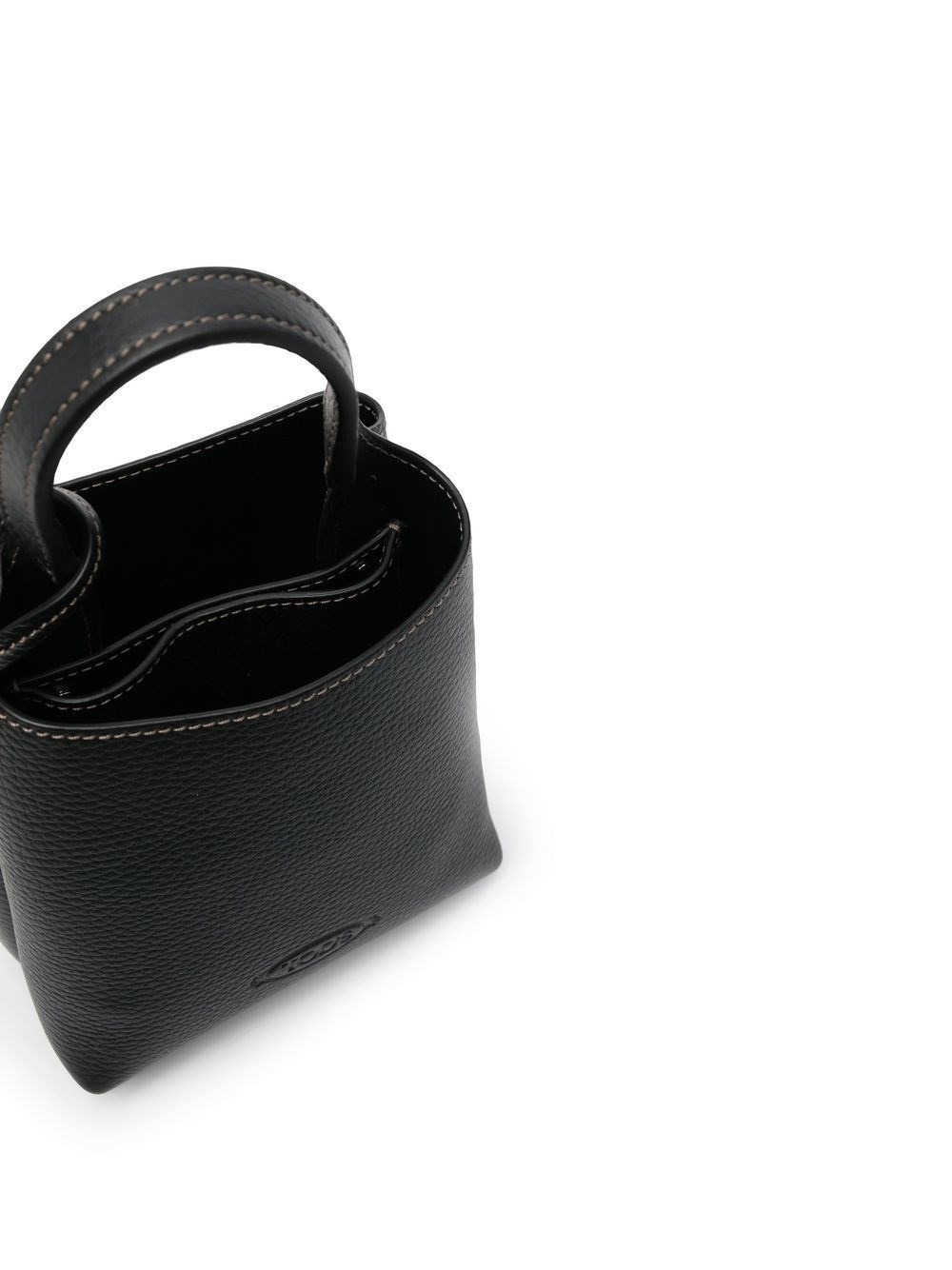 Leather micro bucket bag - 6