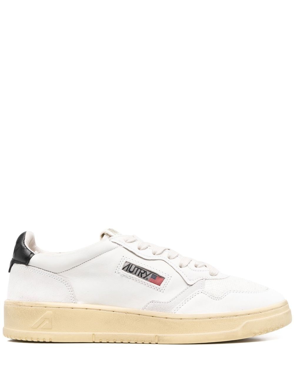 leather plow-top sneakers - 1