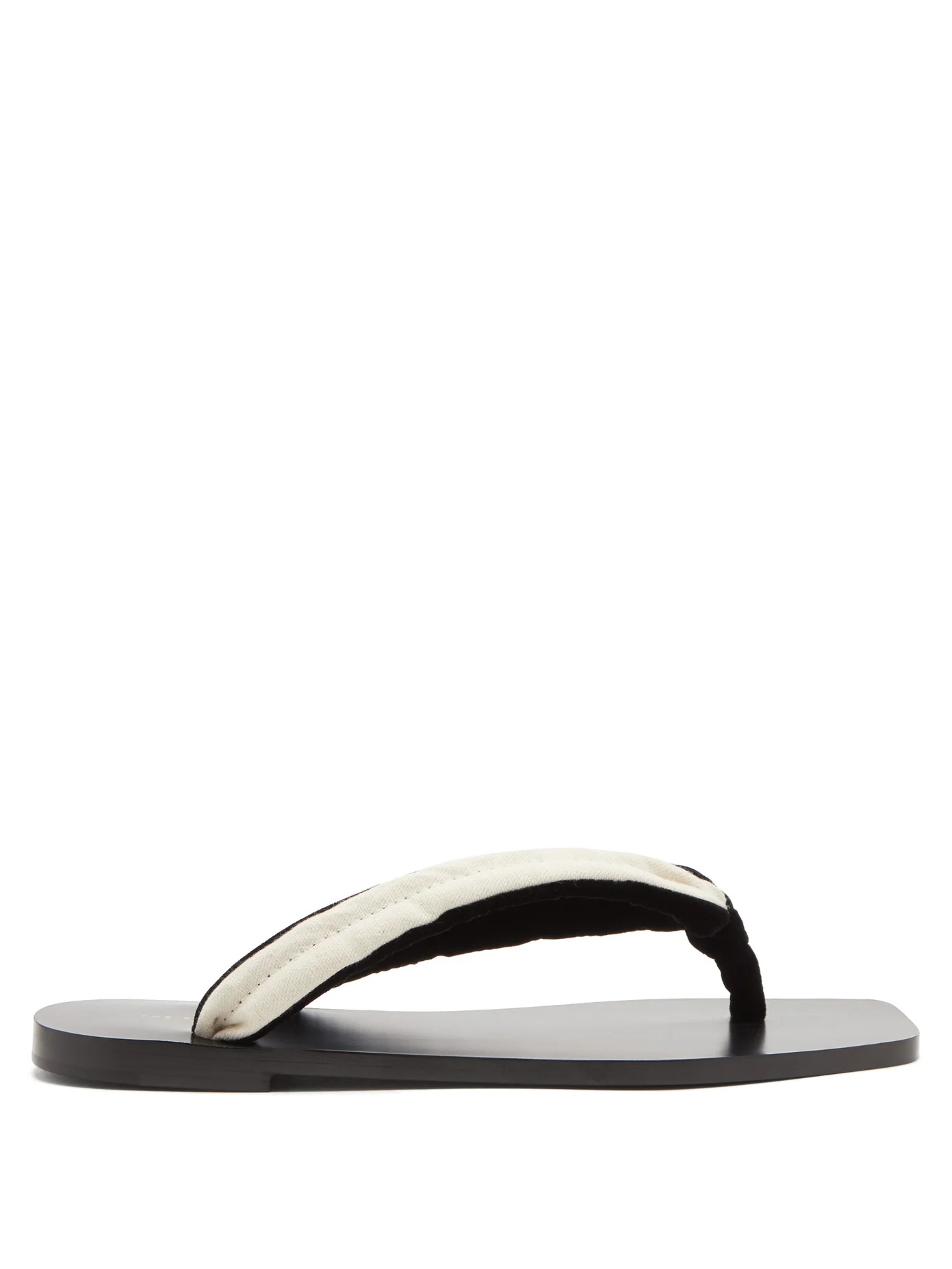 Swan velvet square-toe sandals - 1