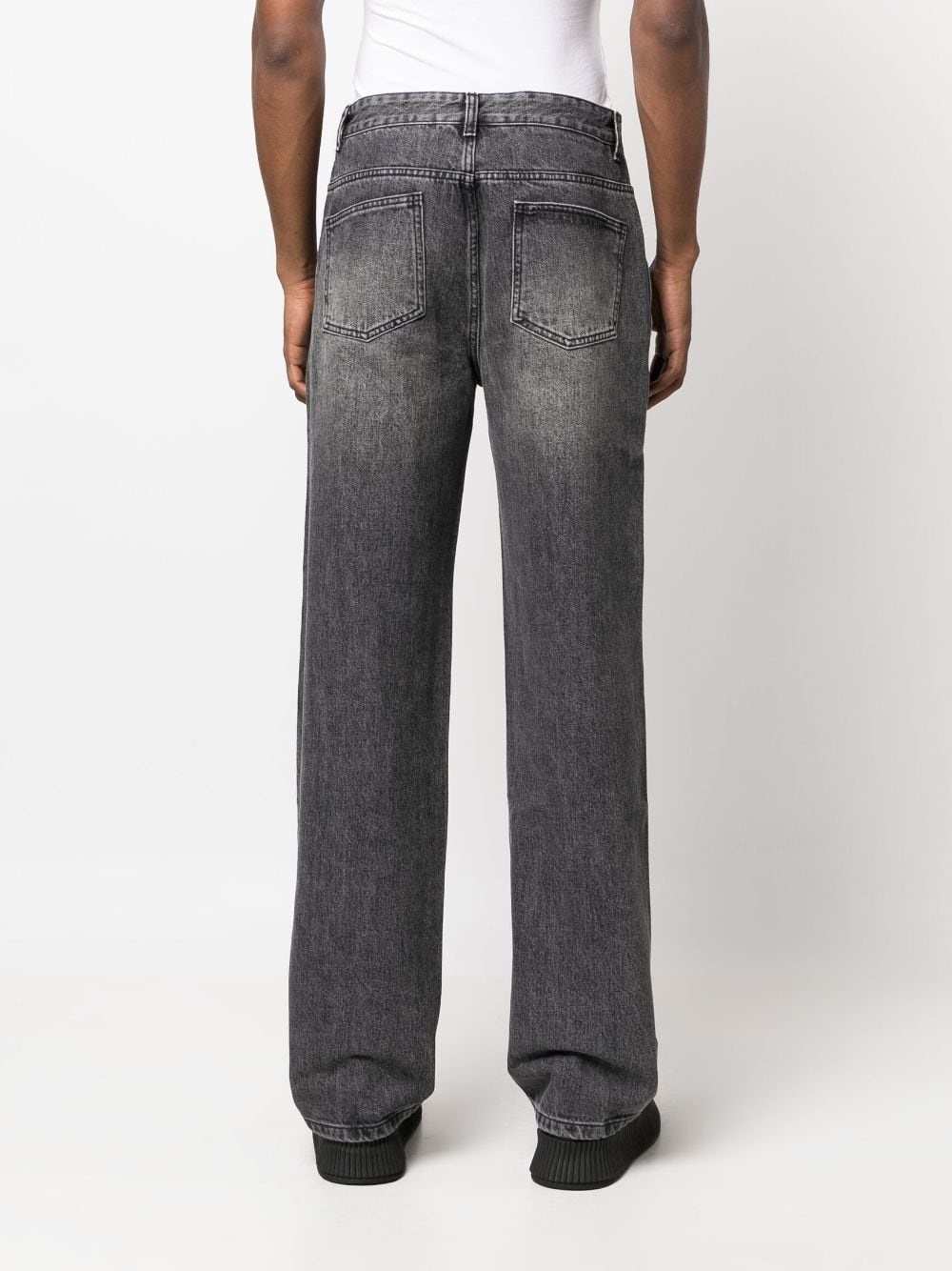 contrast-stitching light-wash jeans - 4