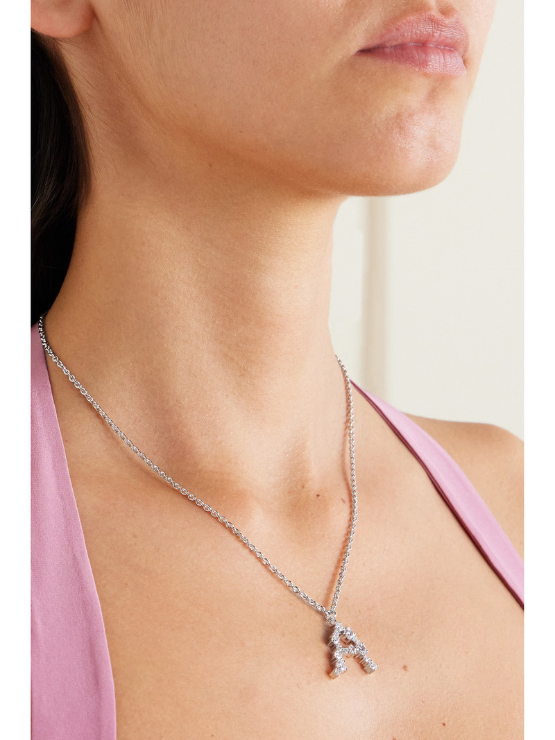 Completedworks + Net Sustain Rhodium-plated Recycled Silver Crystal Necklace outlook