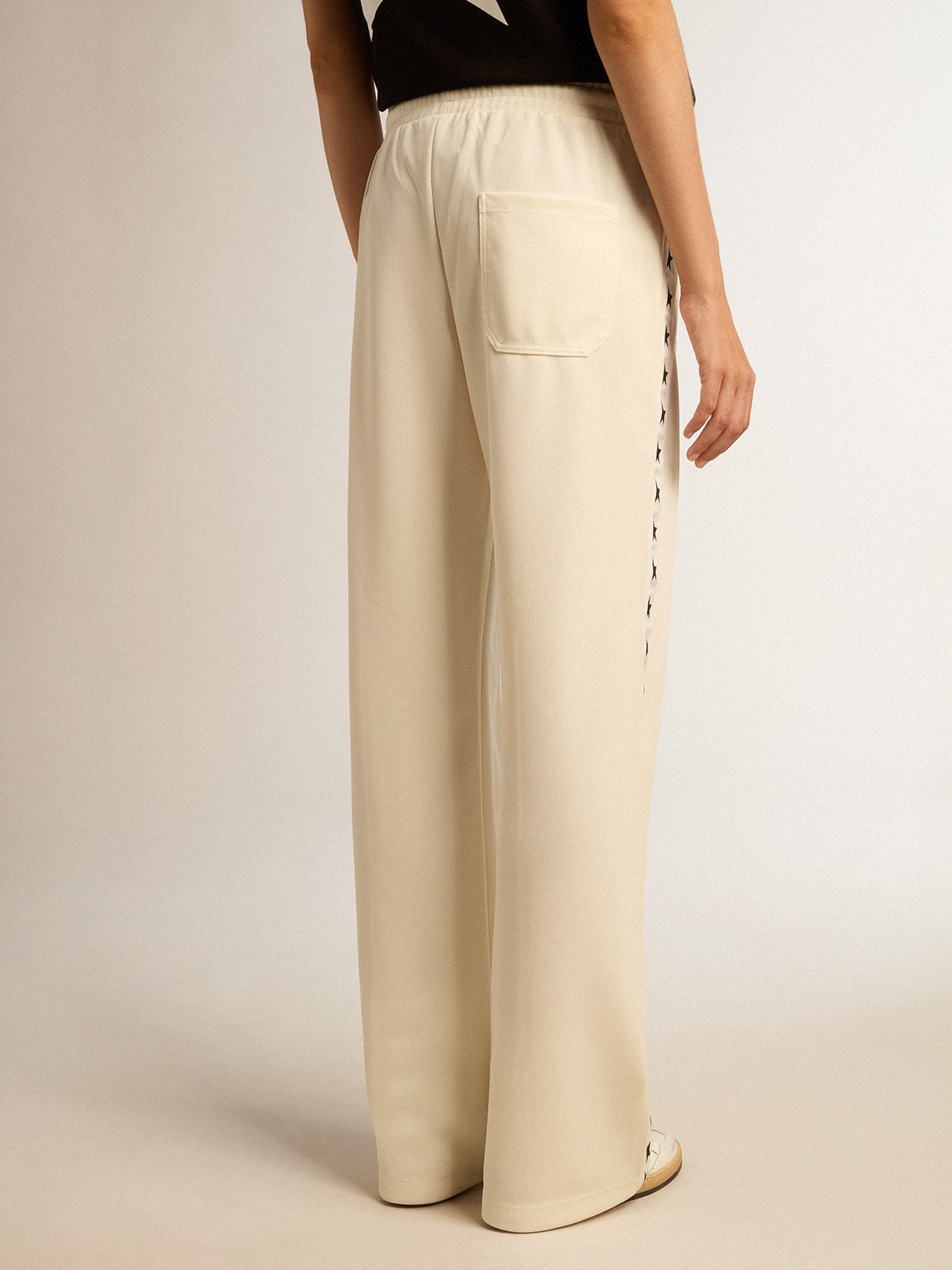Women’s white joggers with stars on the sides - 4